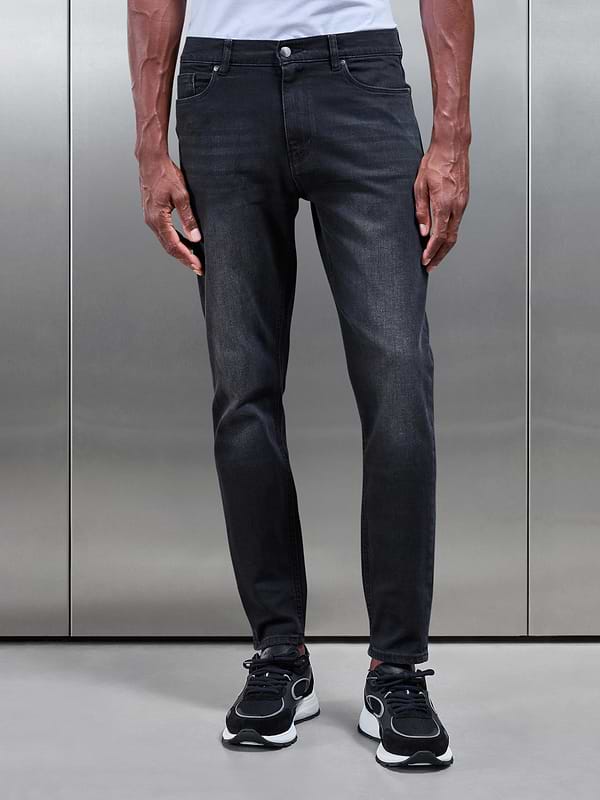 Mens Slim Fit Denim Jeans in Black Wash