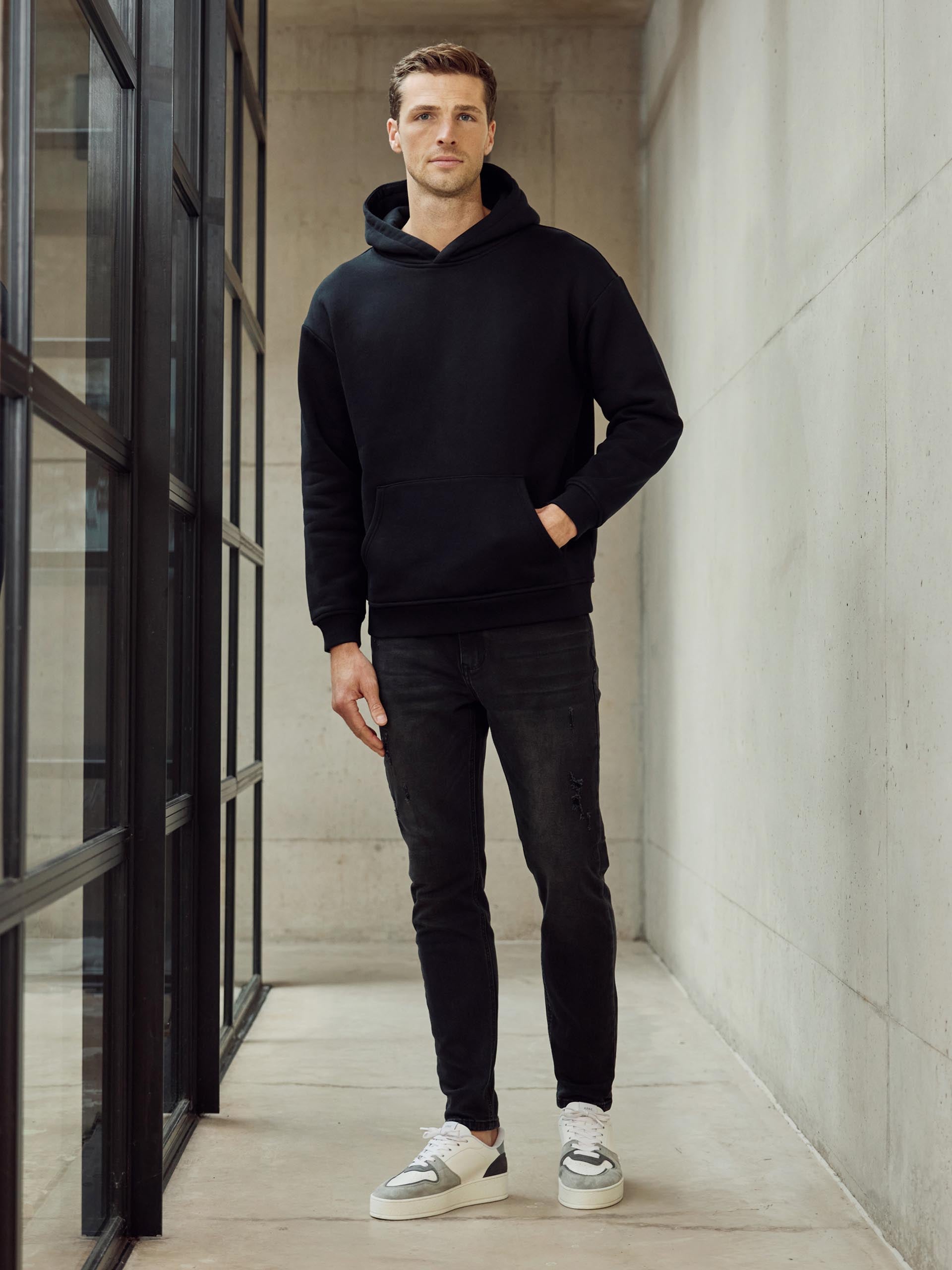 Mens Slim Fit Denim Jeans in Black Wash