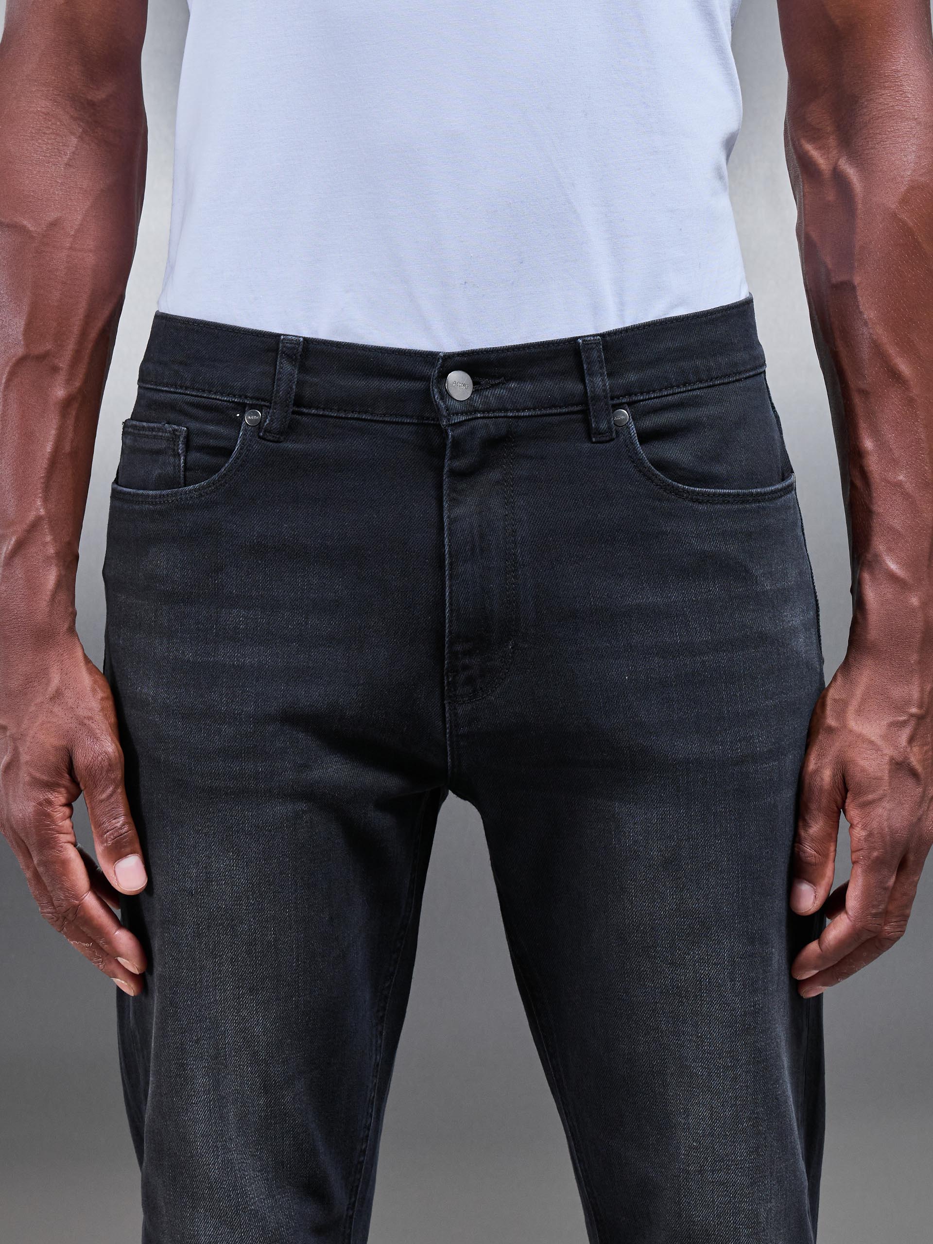 Mens Slim Fit Denim Jeans in Black Wash