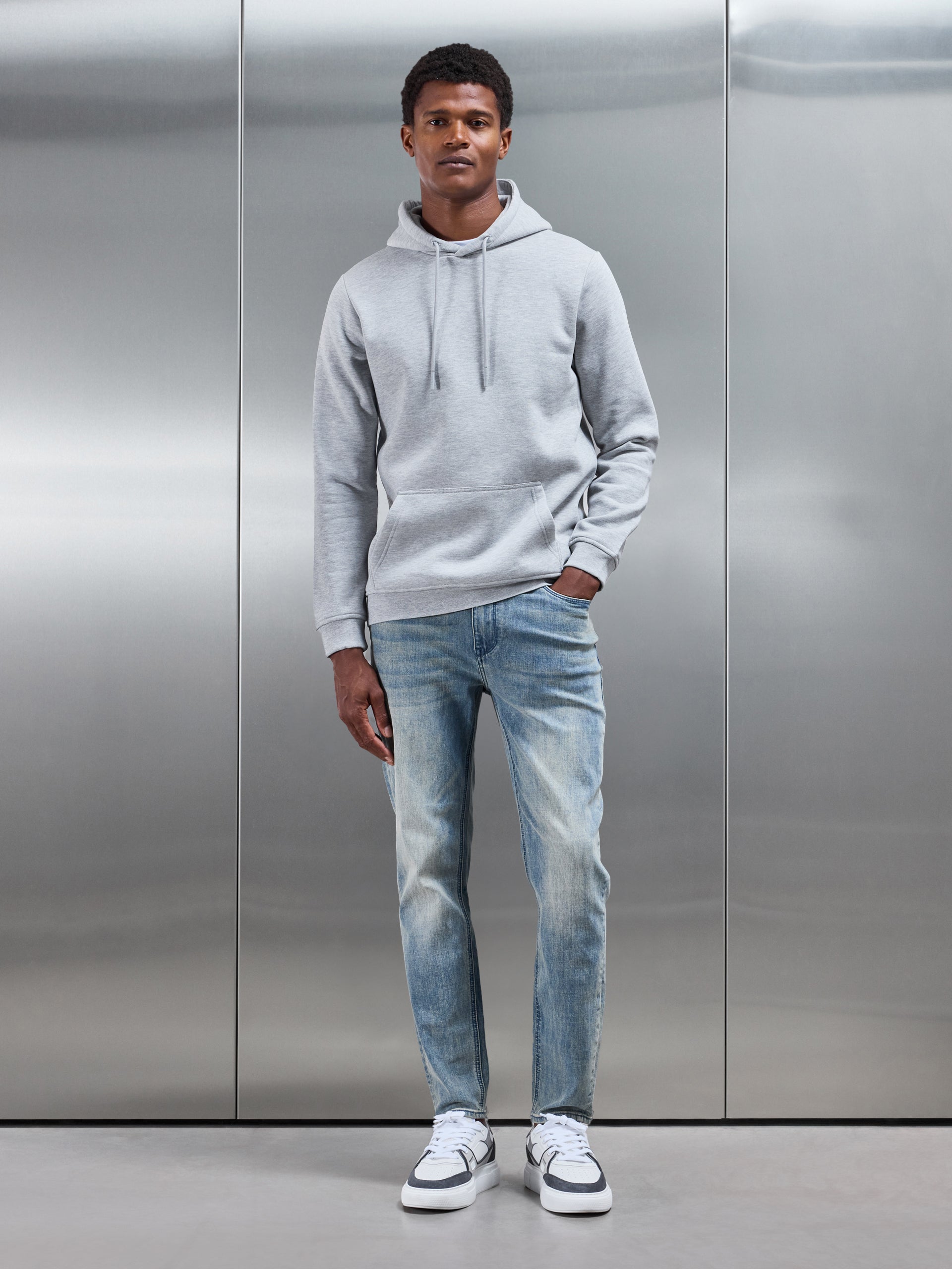 Mens Slim Fit Denim Jeans in Dark Sand