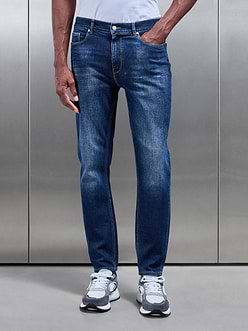 Mens Slim Fit Denim Jeans in Dark Wash