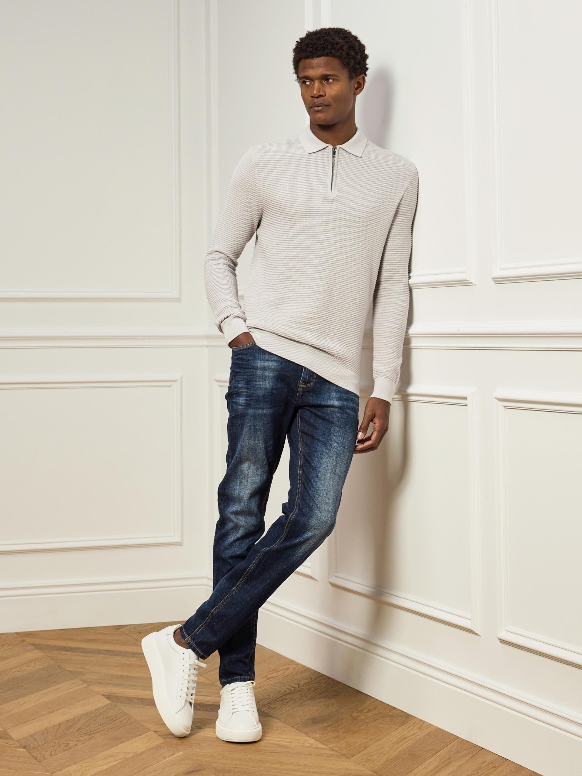 Mens Slim Fit Denim Jeans in Dark Wash