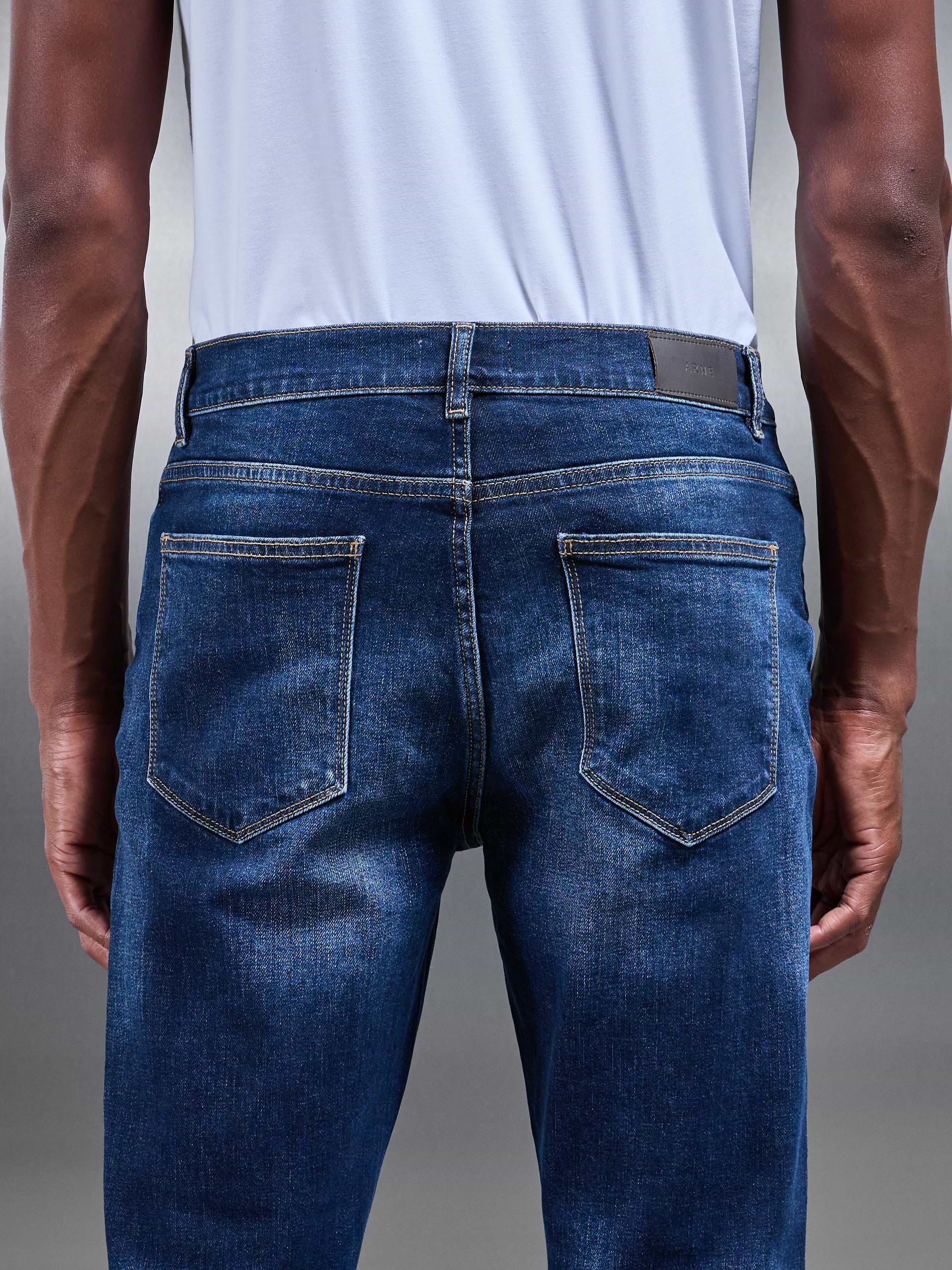 Slim Fit Denim Jeans in Dark Wash