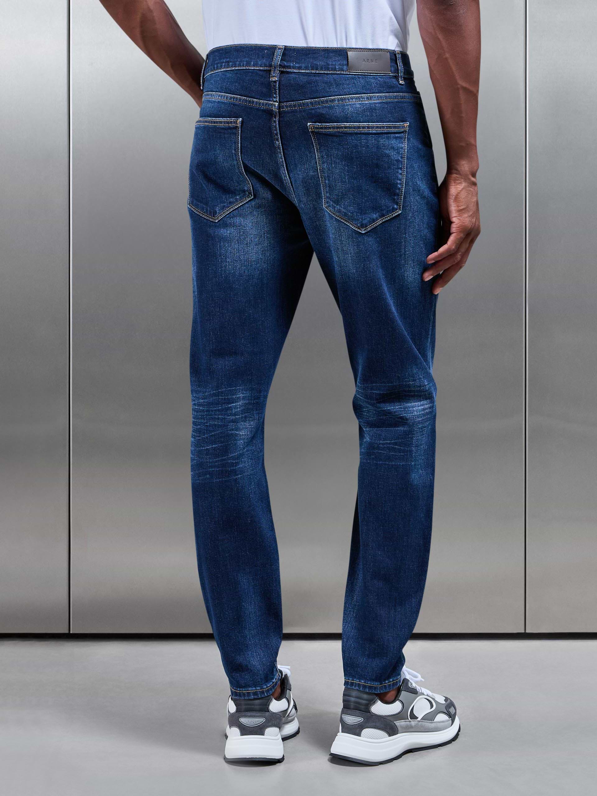Slim Fit Denim Jeans in Dark Wash