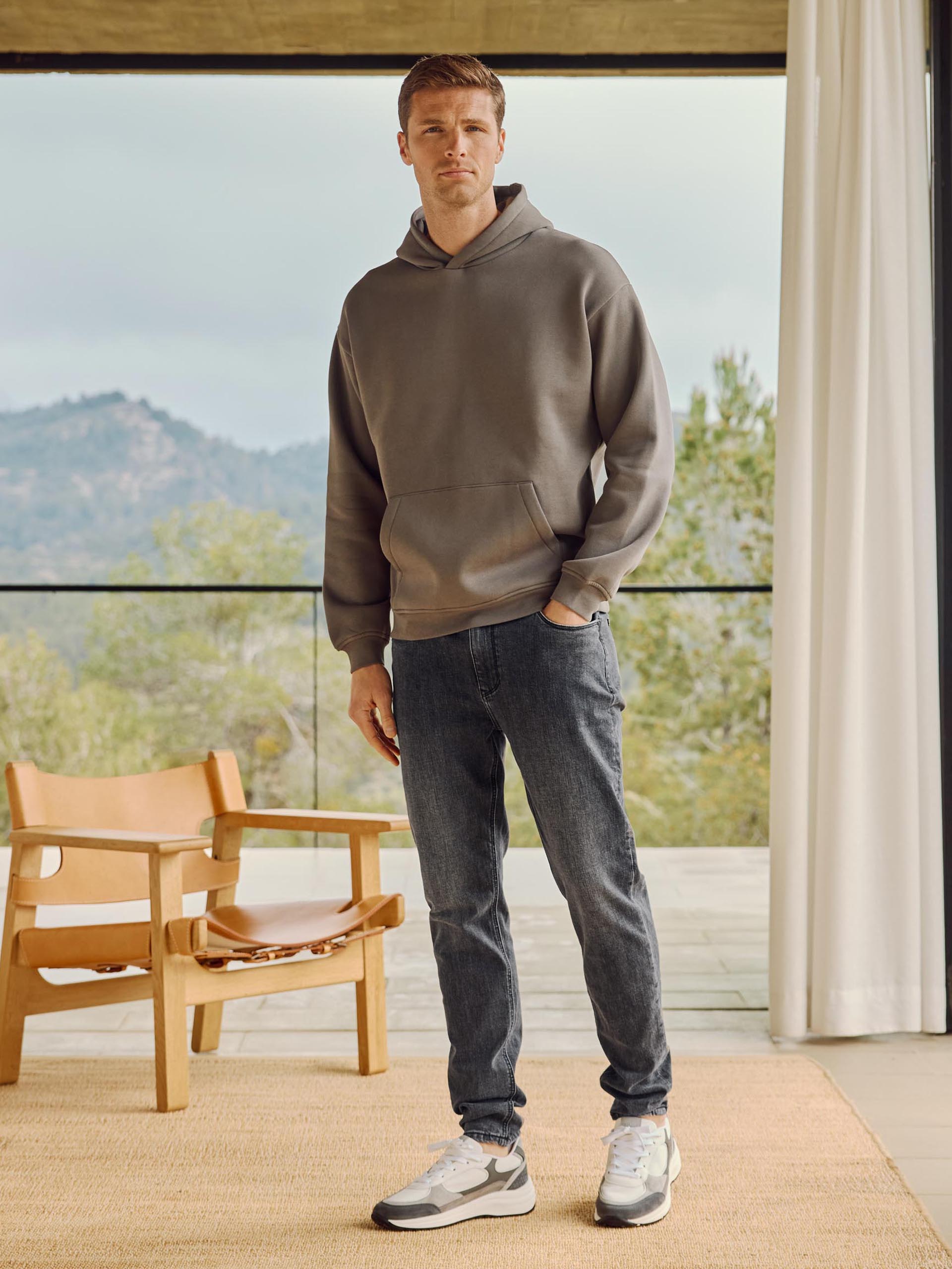 Mens Slim Fit Denim Jeans in Grey Wash