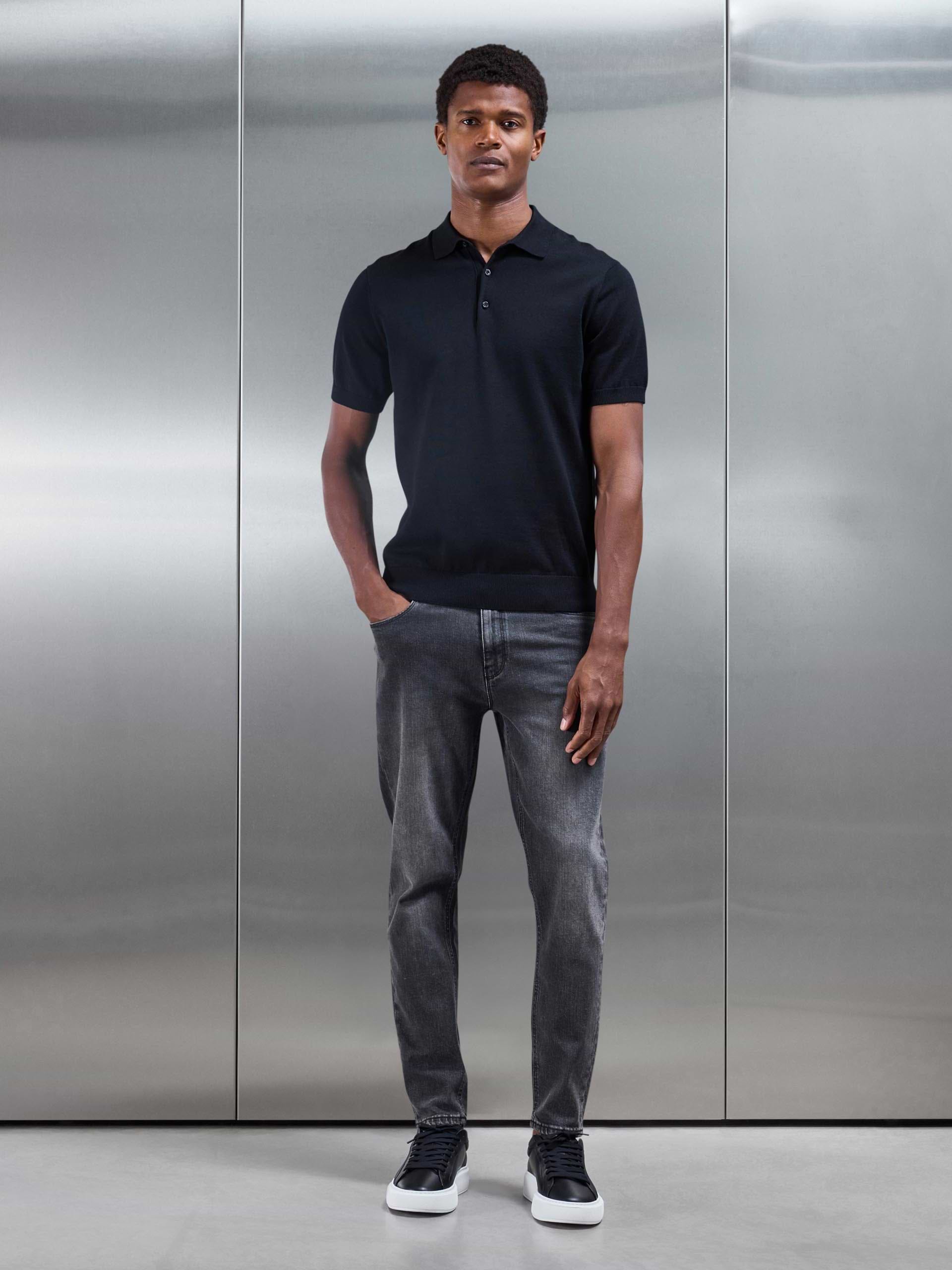 Slim Fit Denim Jeans in Grey Wash