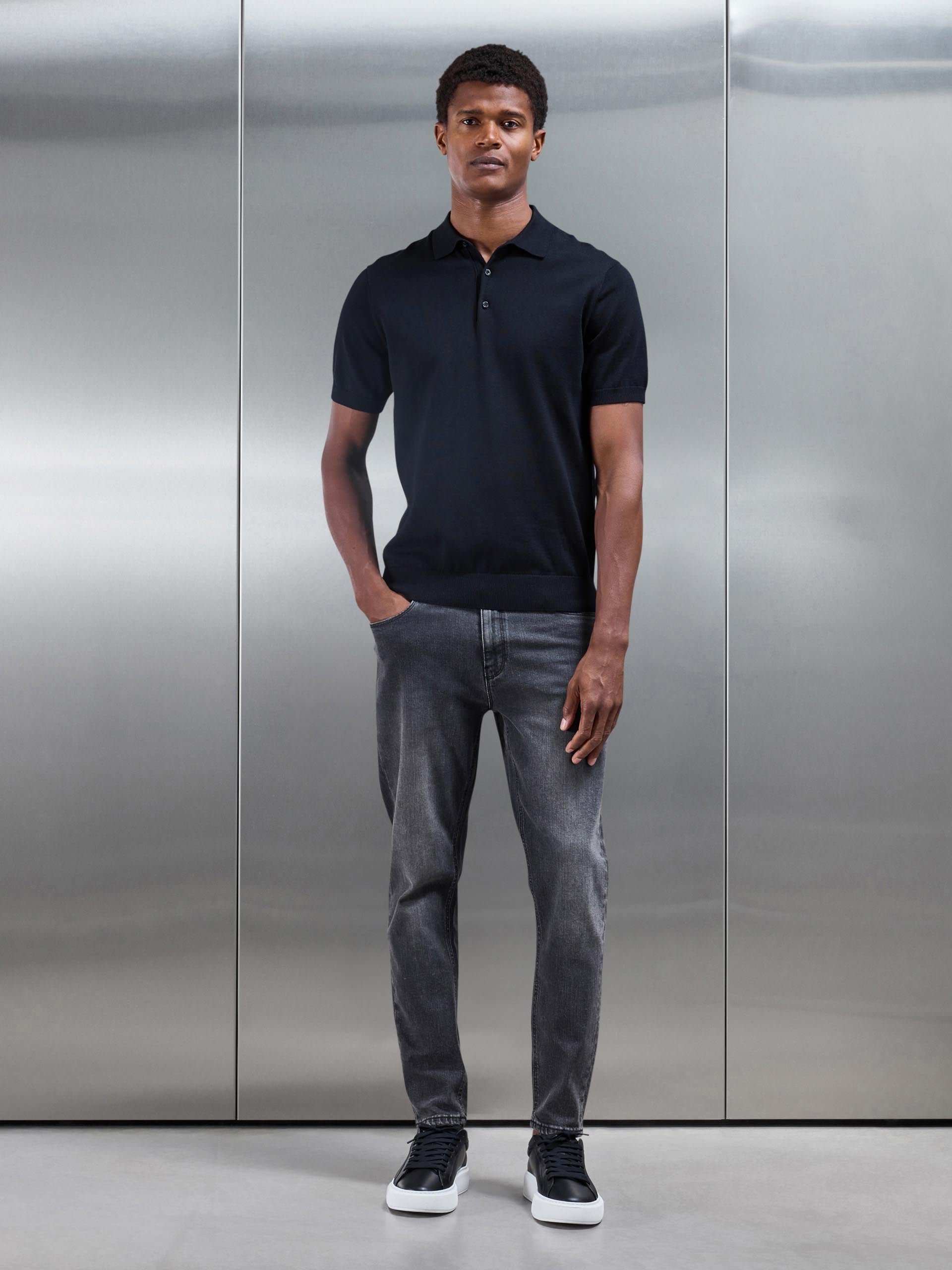 Mens Slim Fit Denim Jeans in Grey Wash