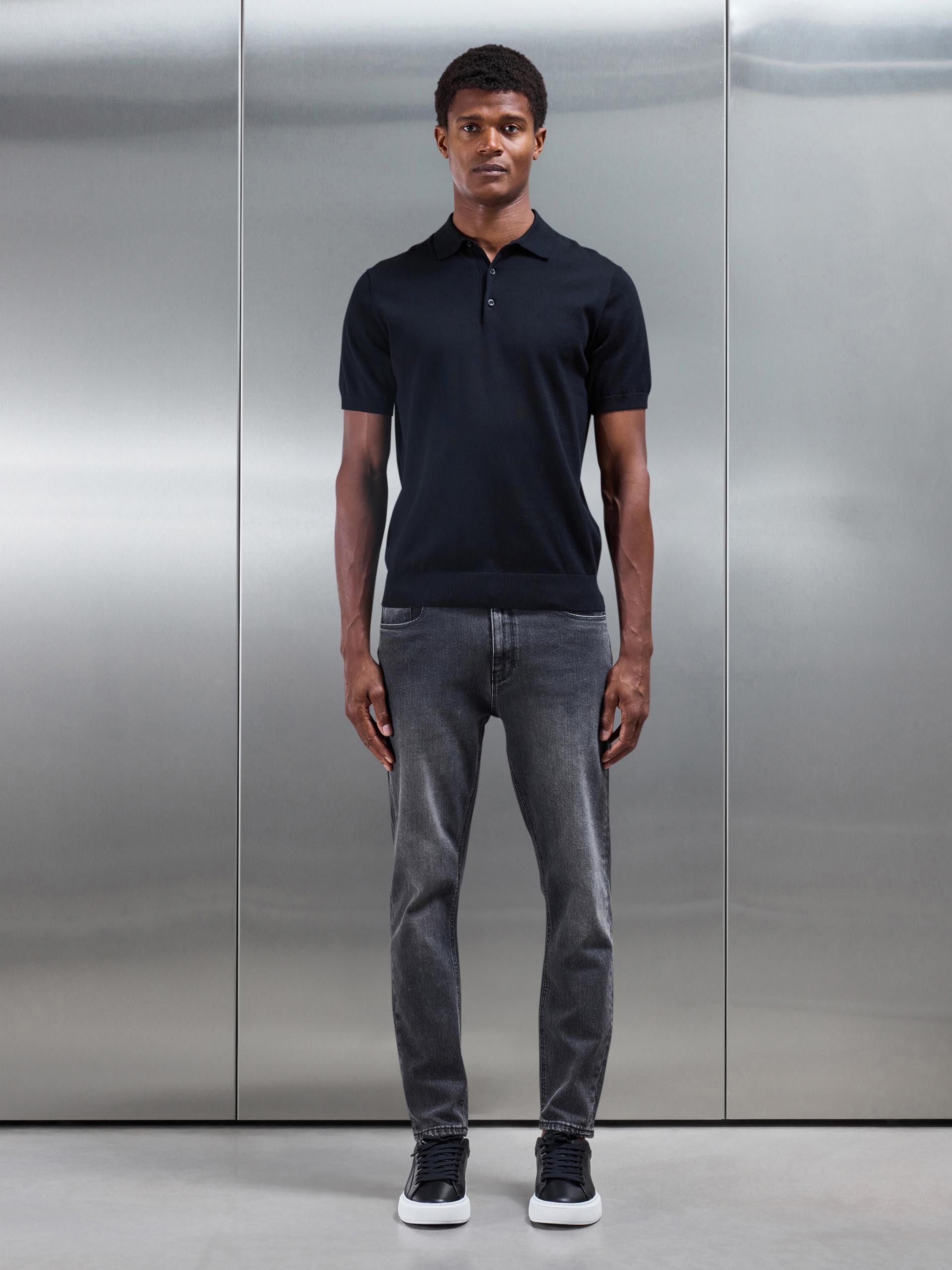 Mens Slim Fit Denim Jeans in Grey Wash
