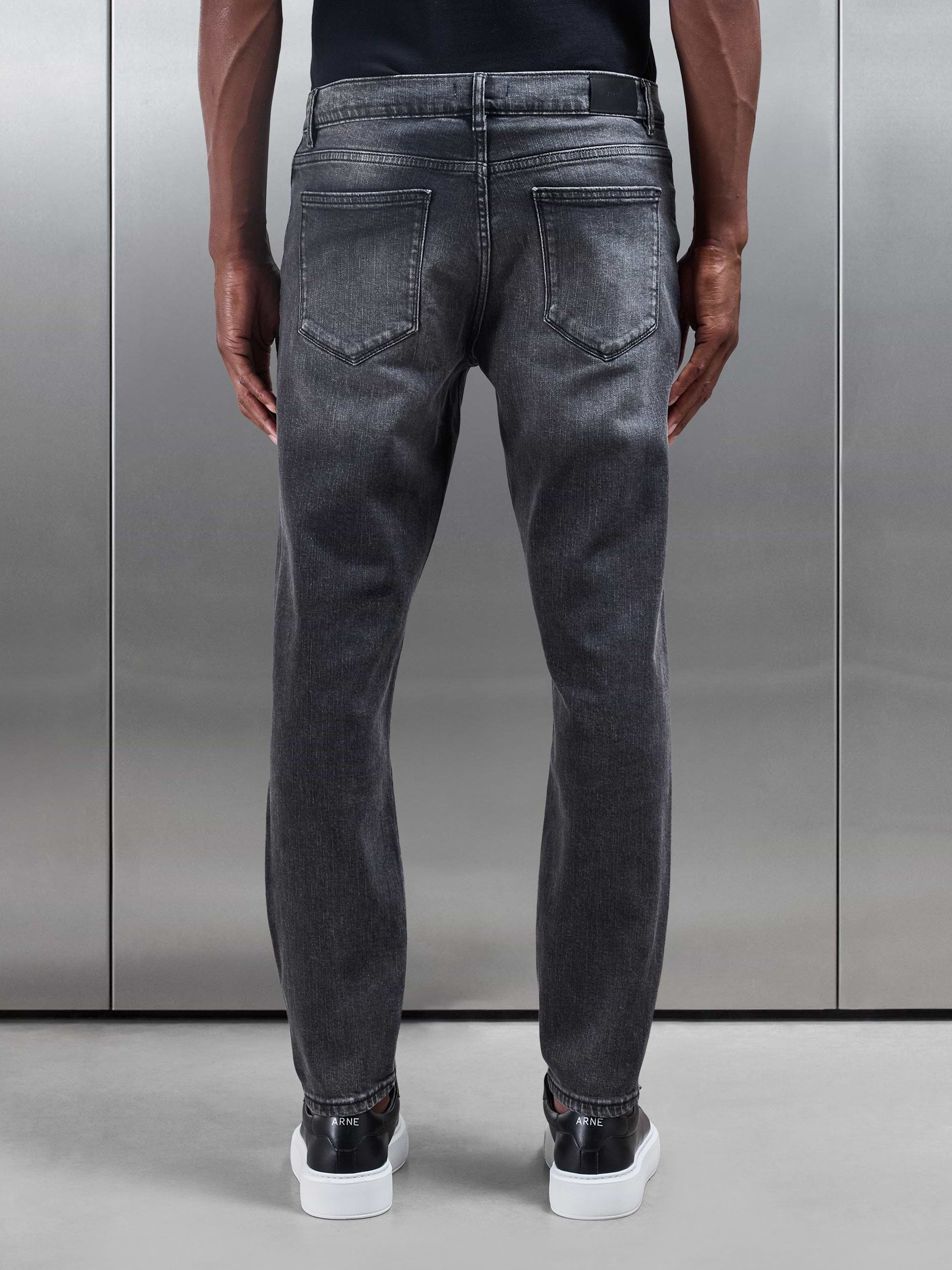 Slim Fit Denim Jeans in Grey Wash