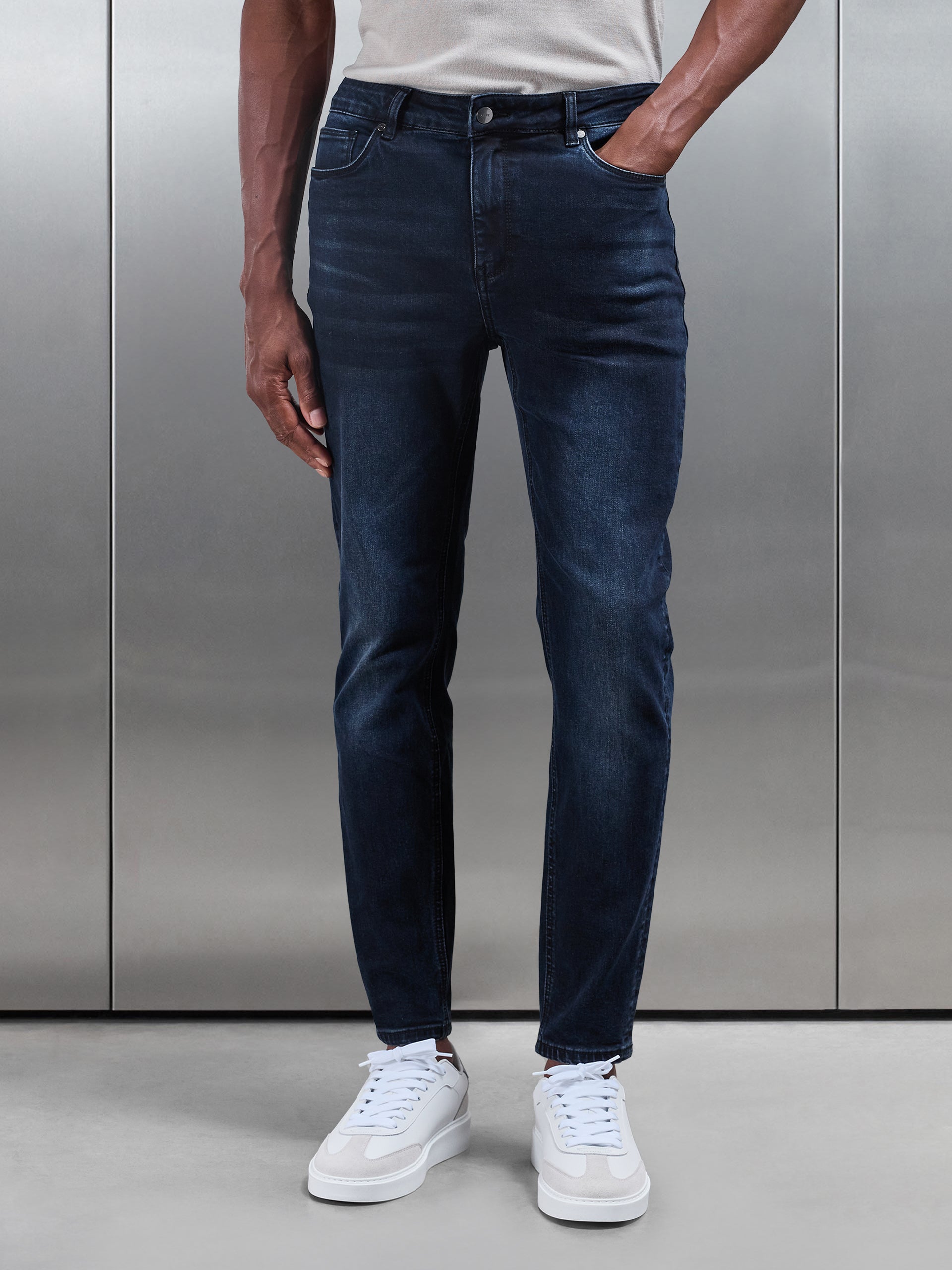 Mens Slim Fit Denim Jeans in Midnight Blue
