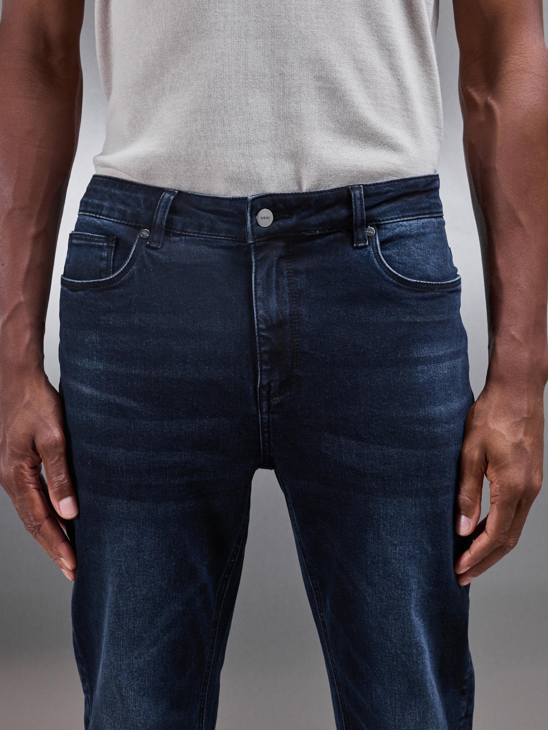 Mens Slim Fit Denim Jeans in Midnight Blue