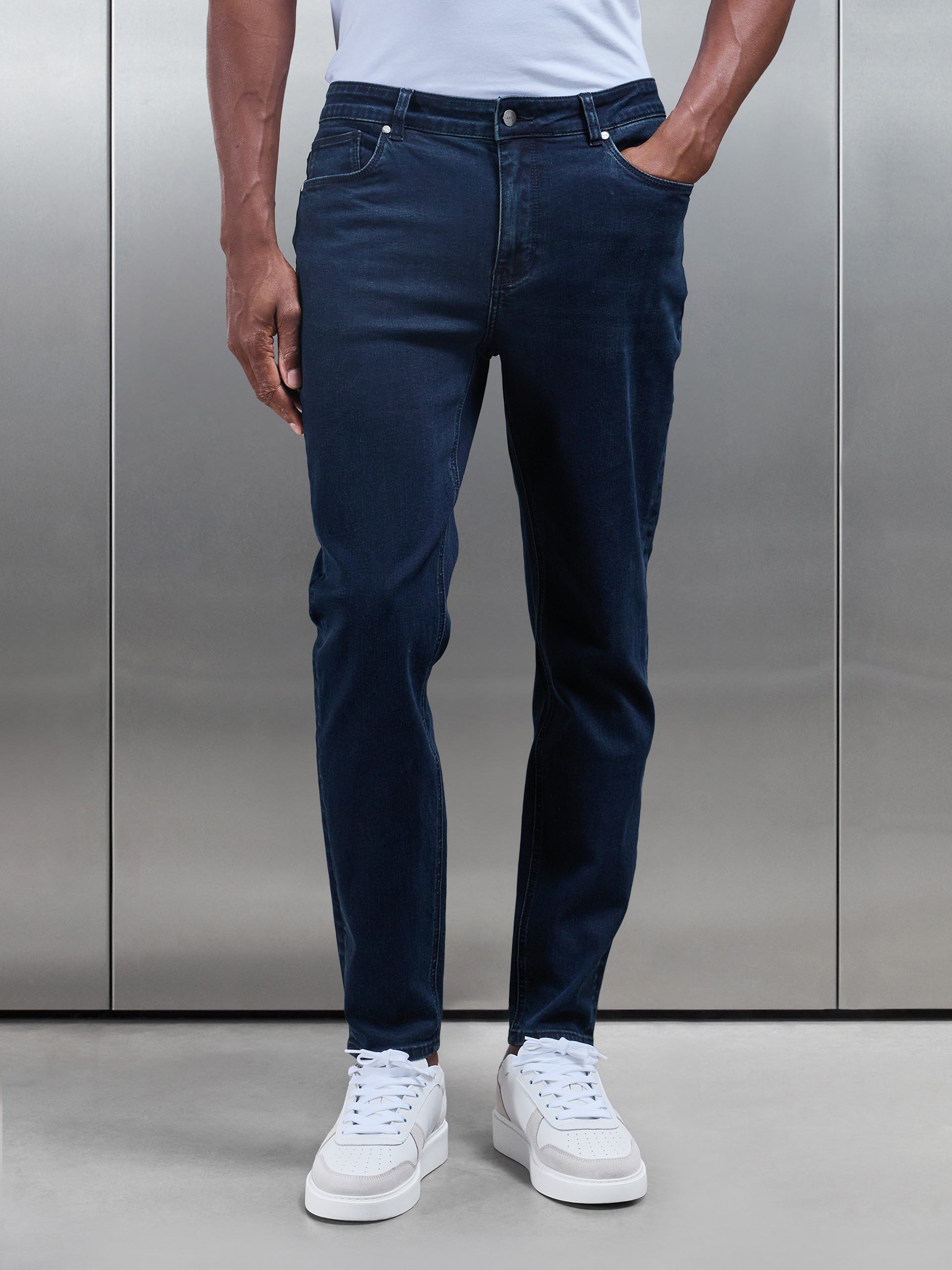 Mens Slim Fit Denim Jeans in Navy