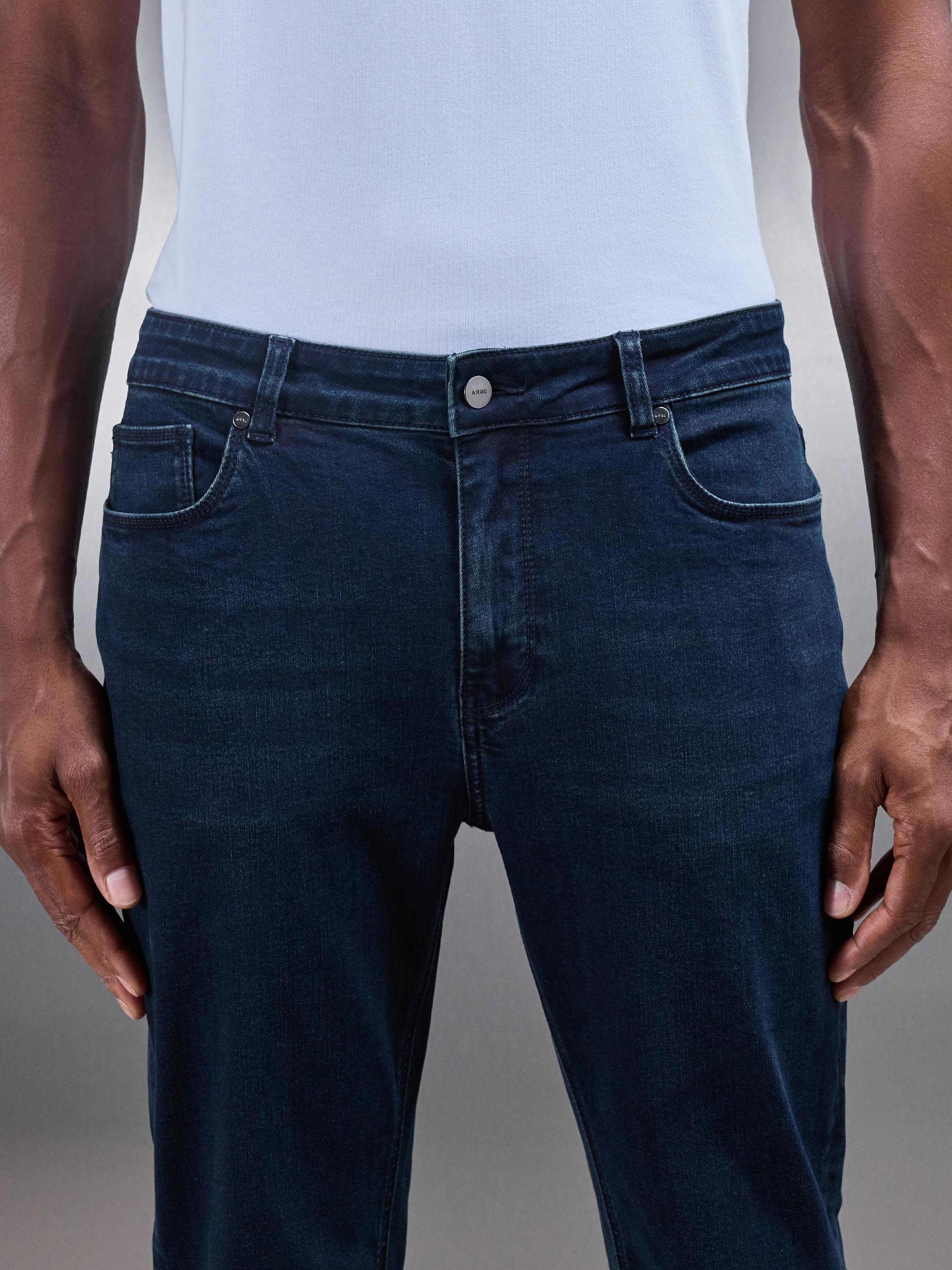 Mens Slim Fit Denim Jeans in Navy