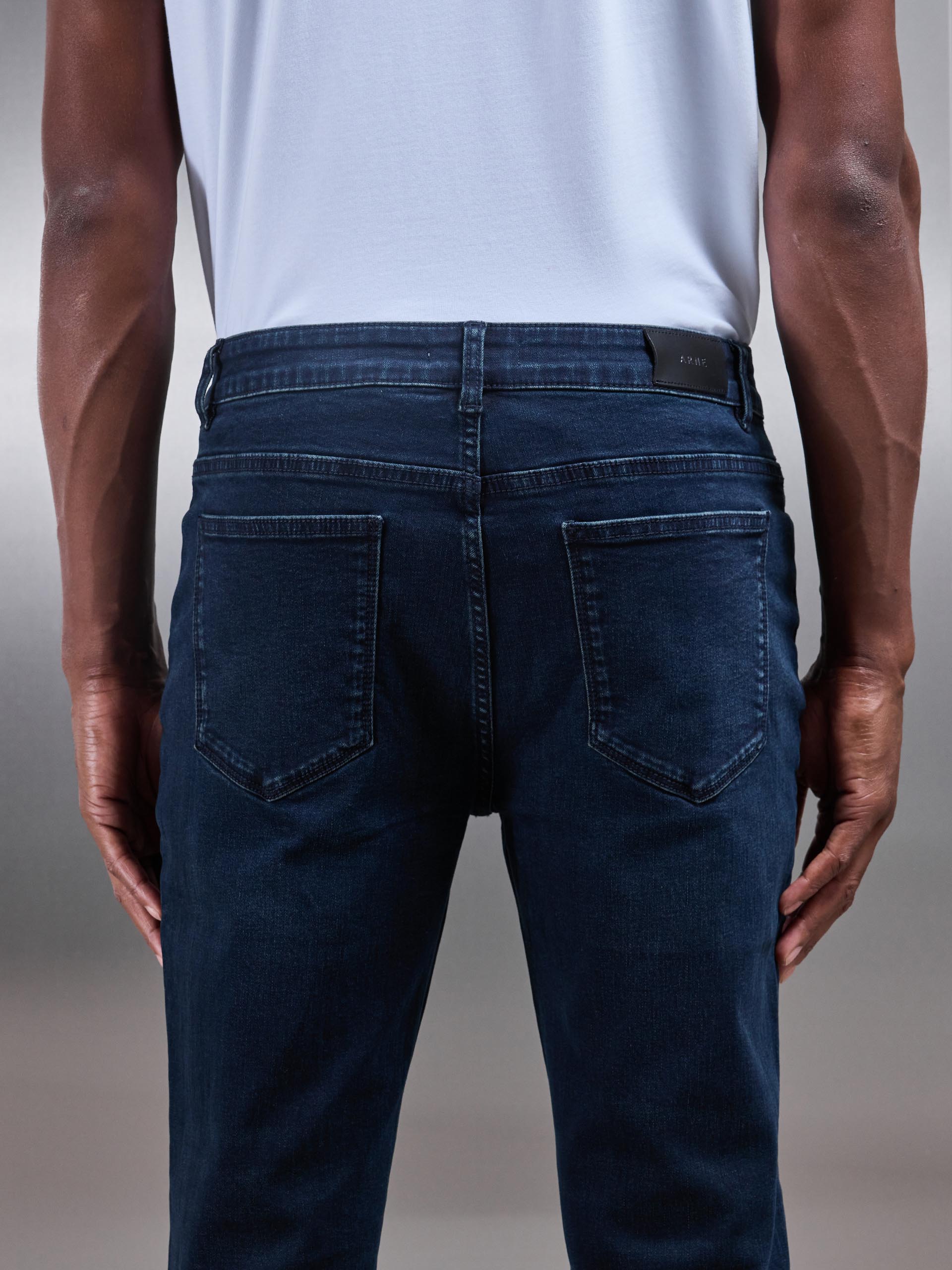 Mens Slim Fit Denim Jeans in Navy