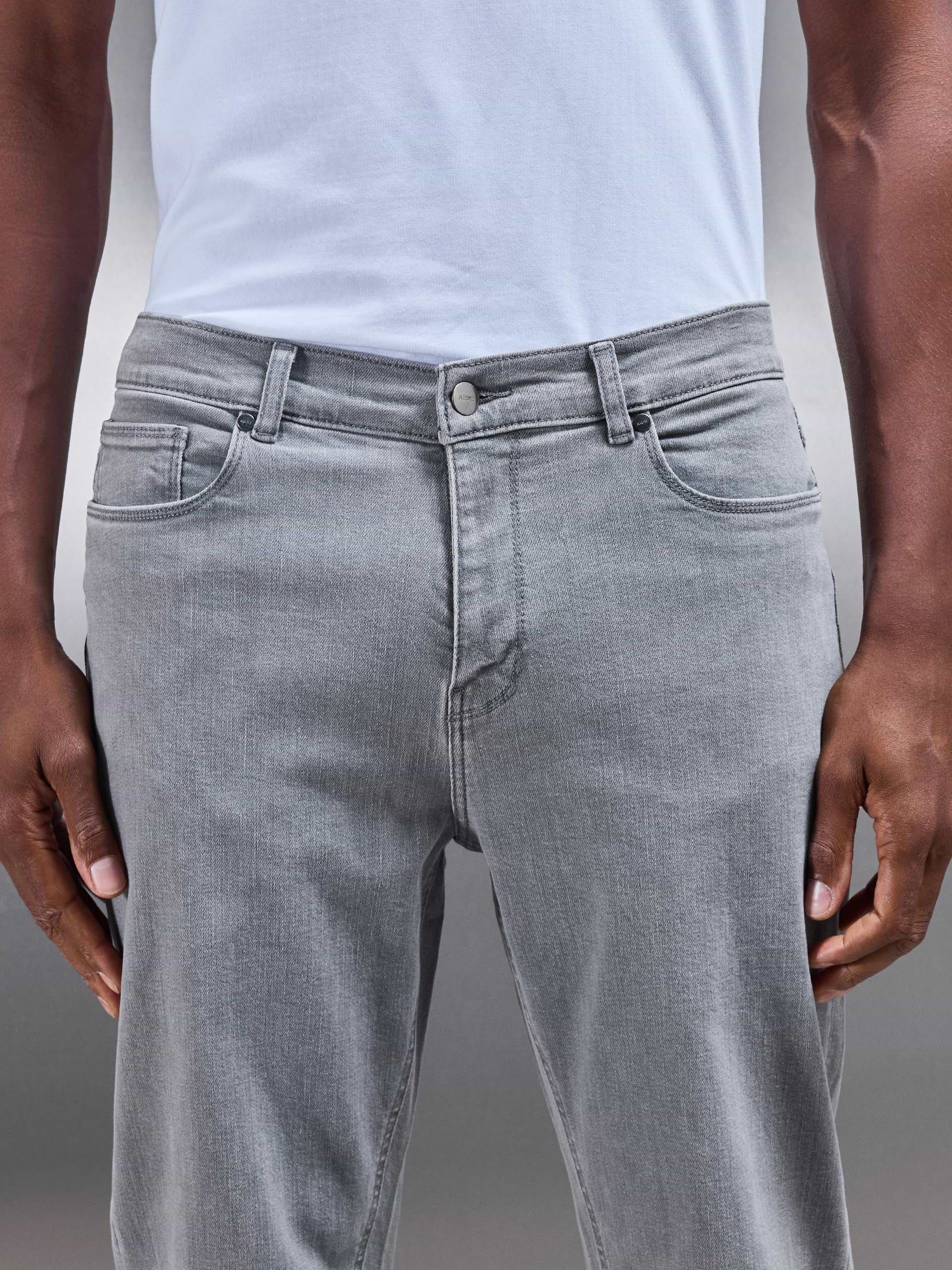 Slim Fit Denim Jeans in Solid Grey