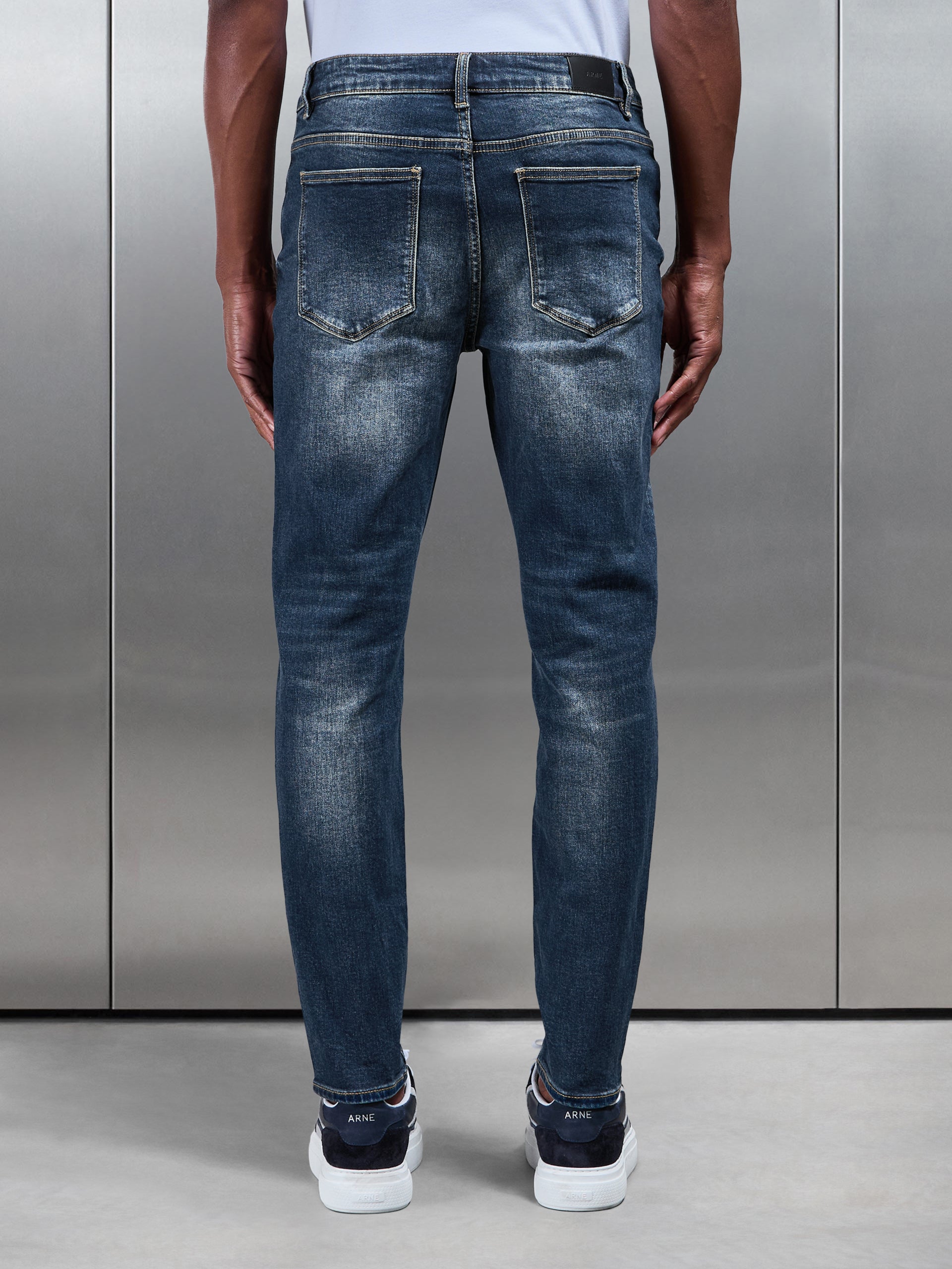 Mens Slim Fit Denim Jeans in Vintage Blue