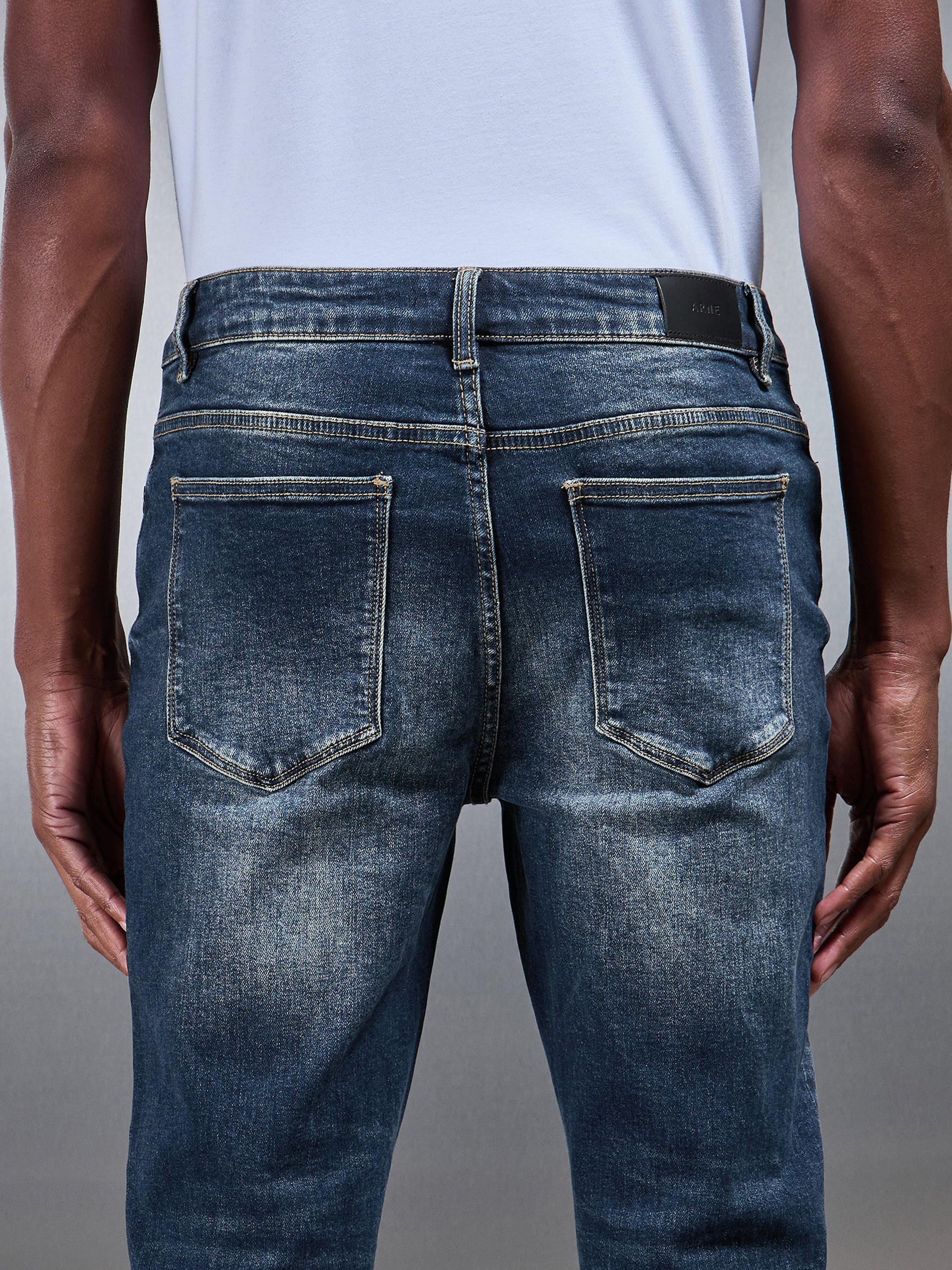 Mens Slim Fit Denim Jeans in Vintage Blue