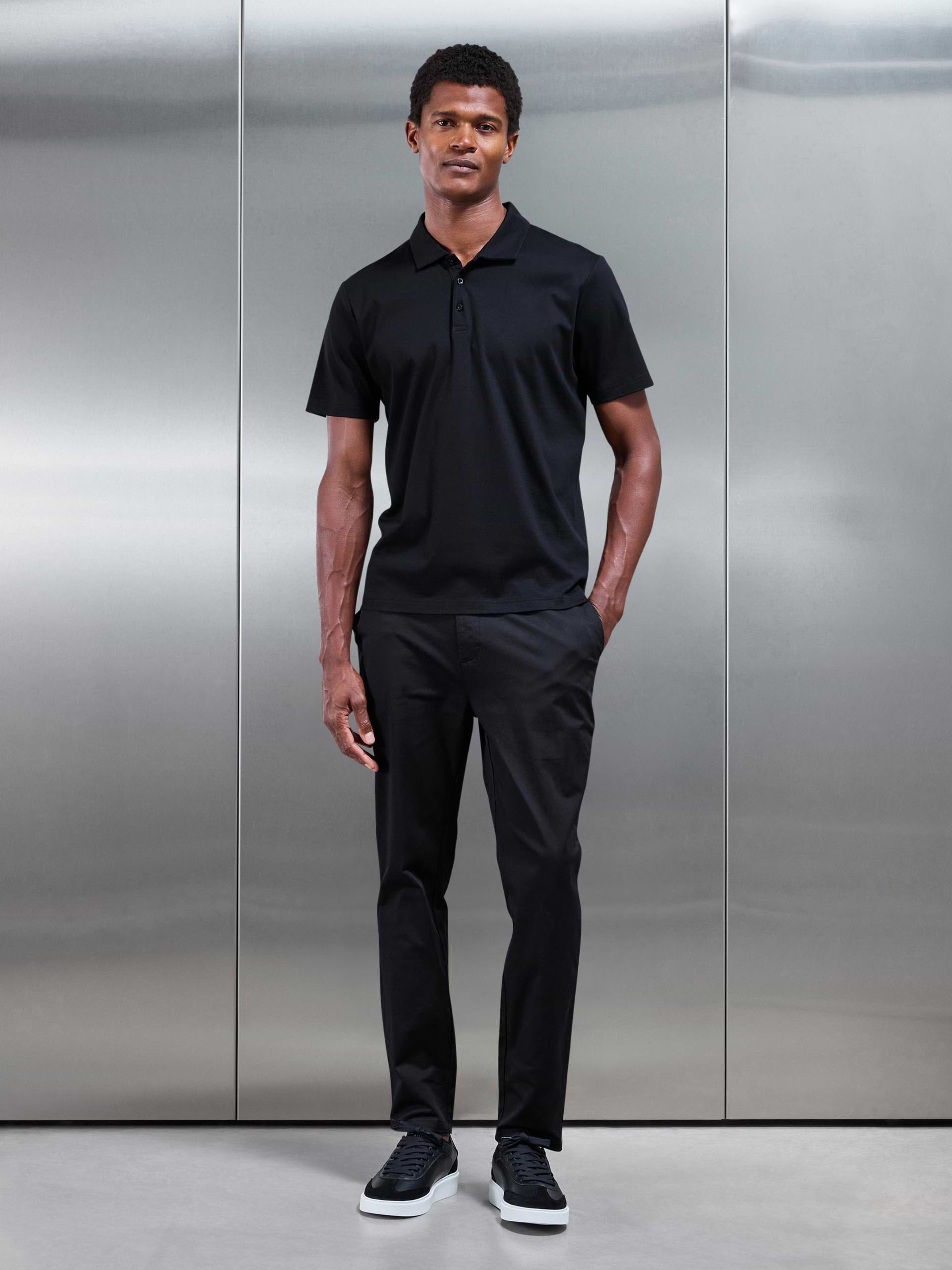 Mens Slim Fit Tailored Chino Trouser in Black