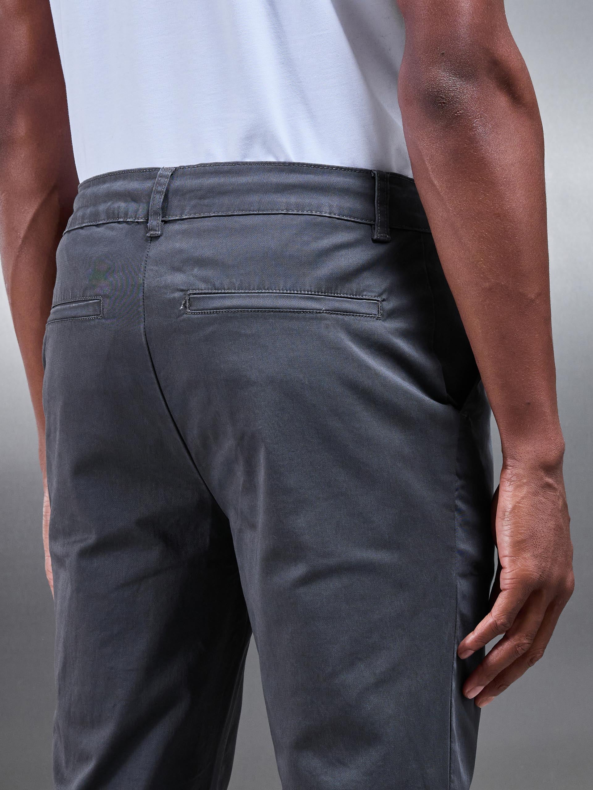 Mens Slim Fit Tailored Chino Trouser in Grey