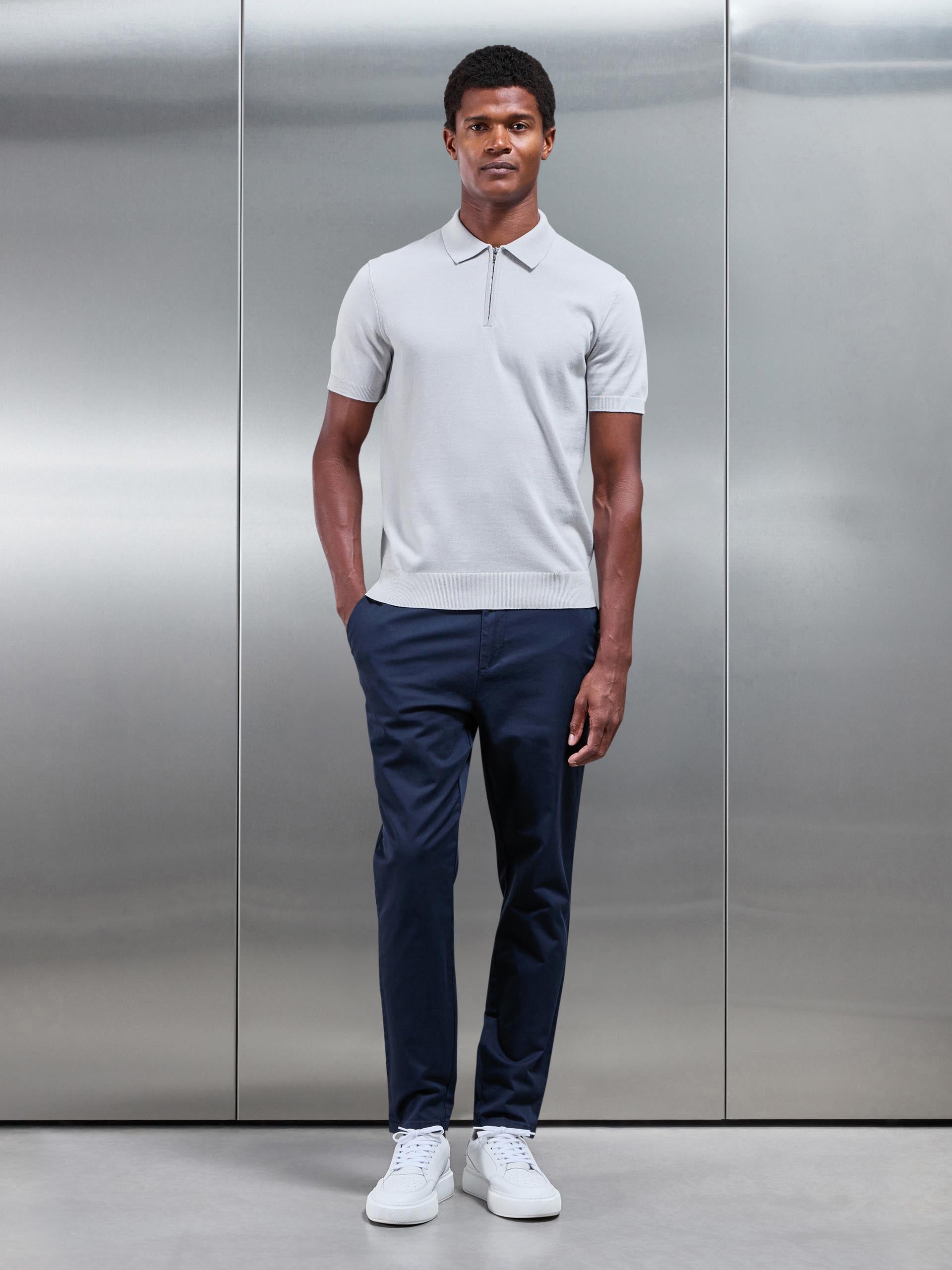 Mens Slim Fit Tailored Chino Trouser in Navy