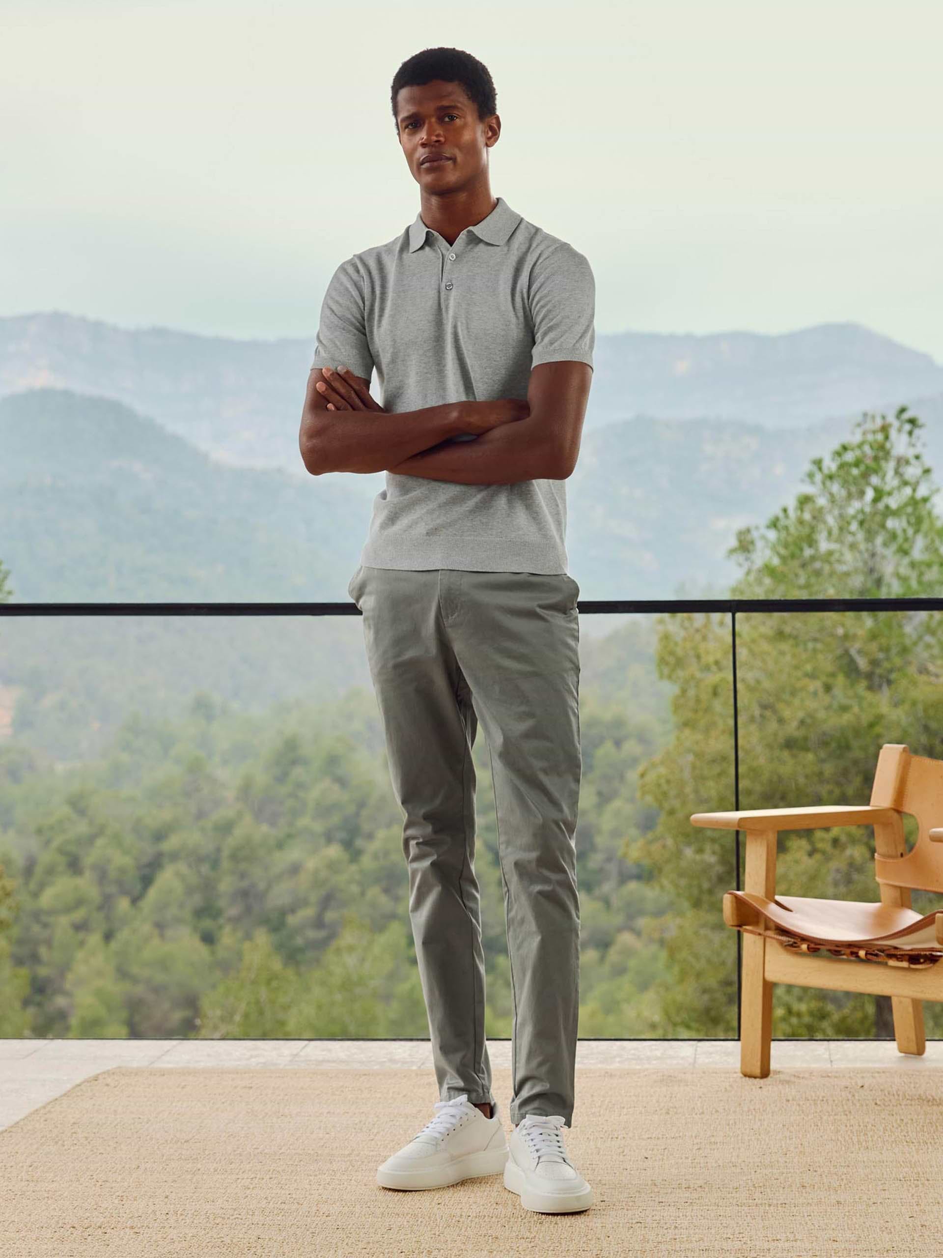 Mens Slim Fit Tailored Chino Trouser in Olive