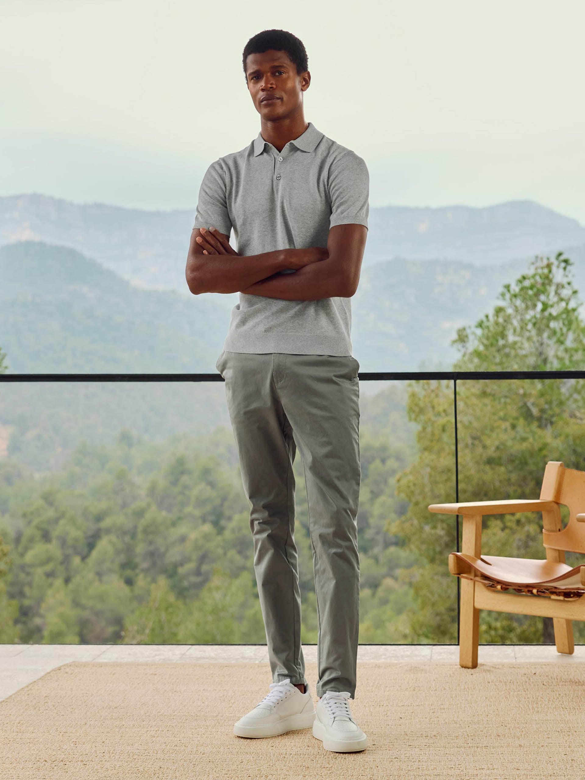 Mens Slim Fit Tailored Chino Trouser in Olive