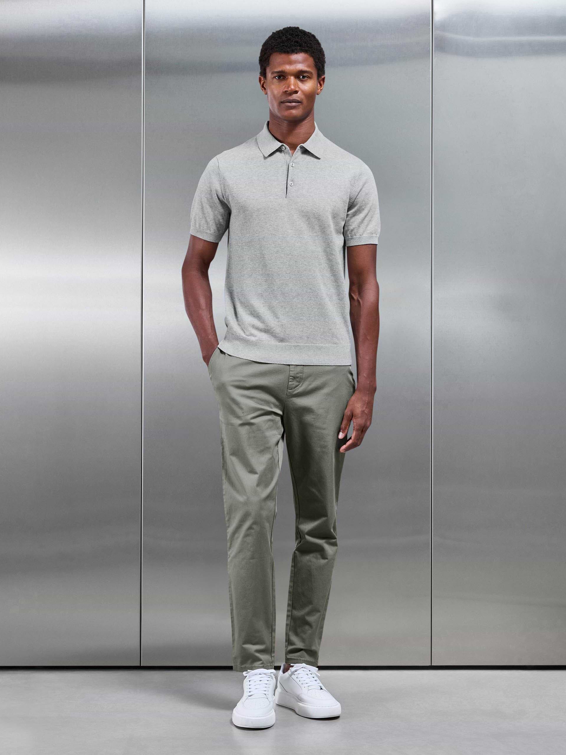 Slim Fit Tailored Chino Trouser in Olive