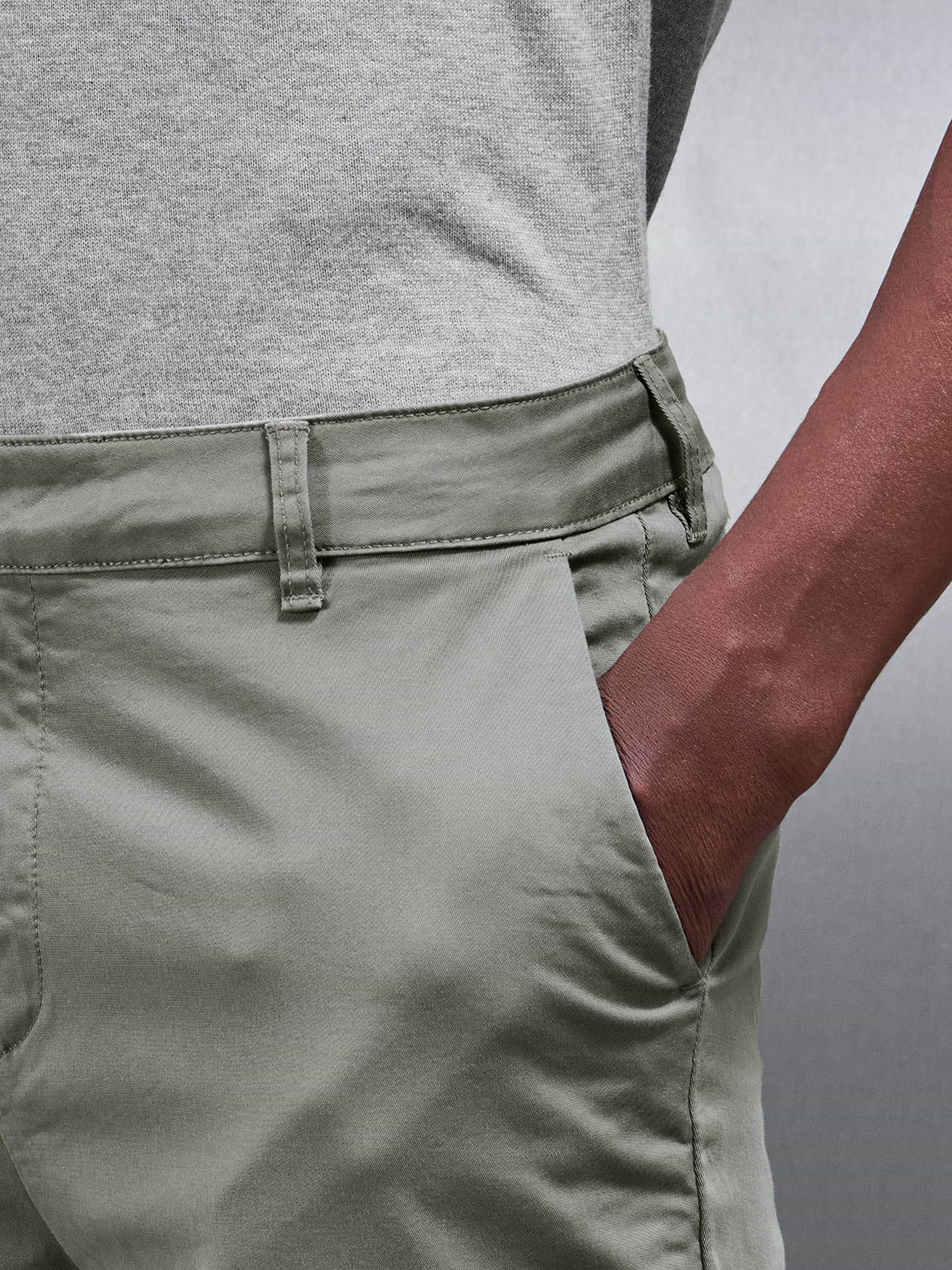 Slim Fit Tailored Chino Trouser in Olive