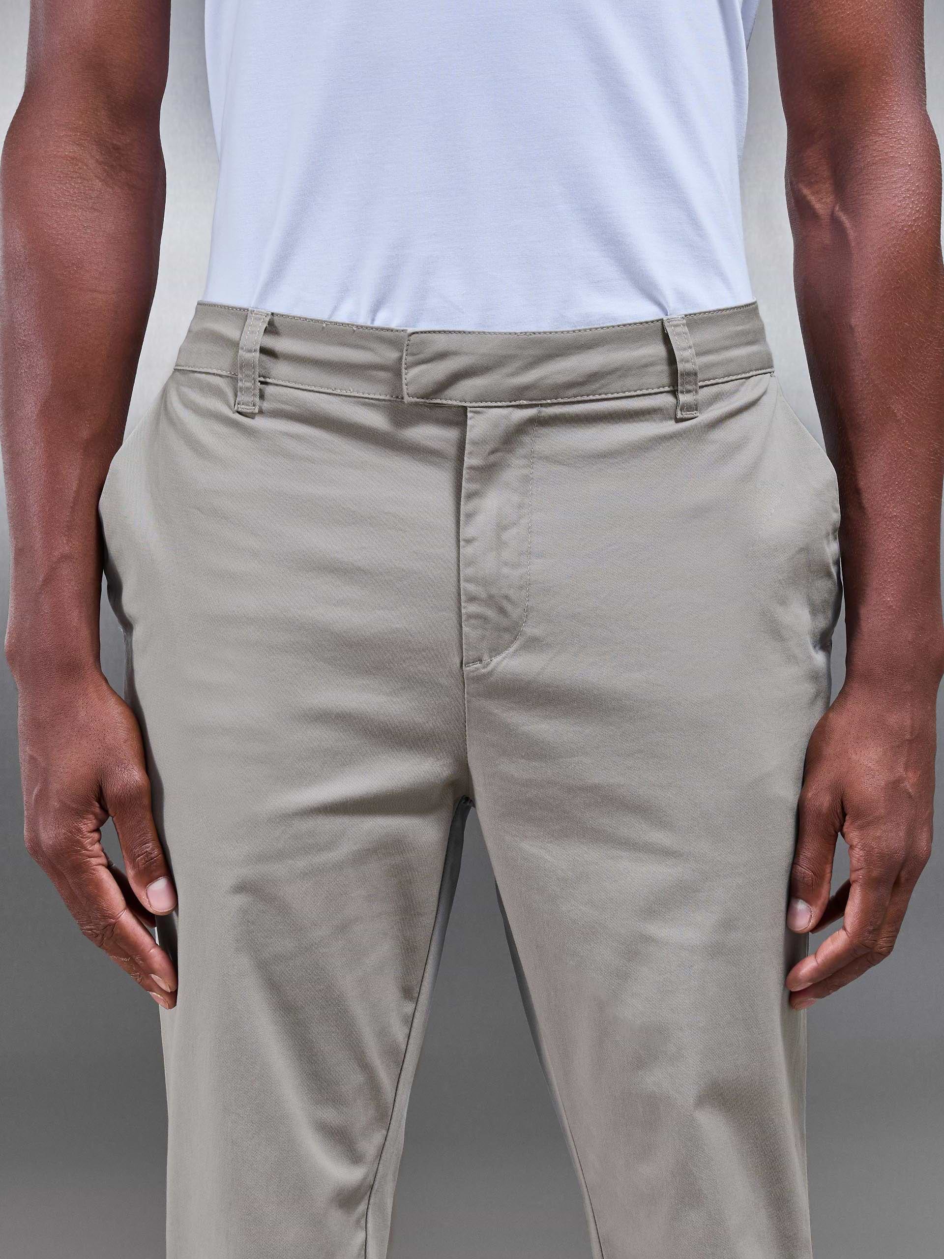 Slim Fit Tailored Chino Trouser in Stone