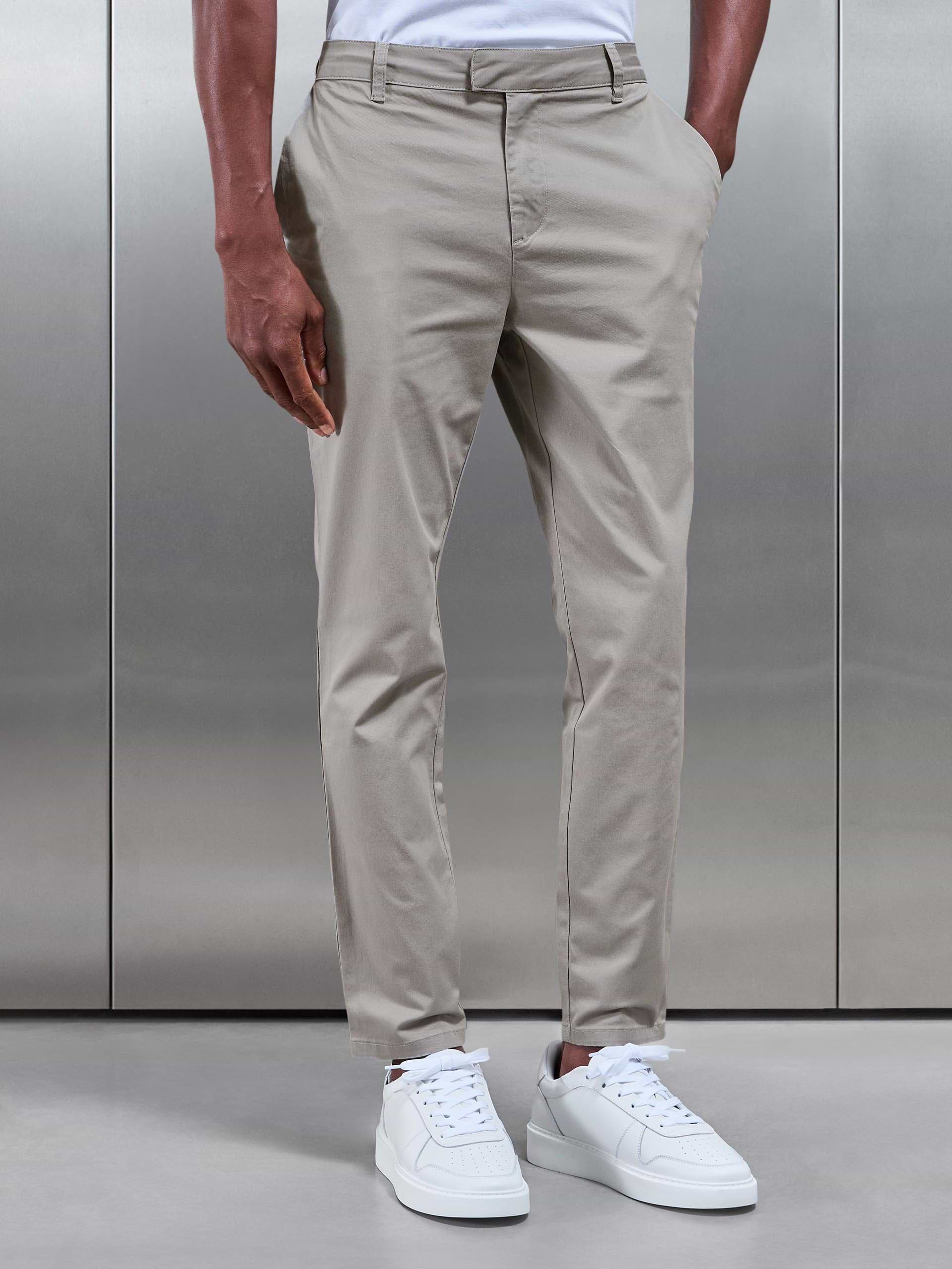 Slim Fit Tailored Chino Trouser in Stone
