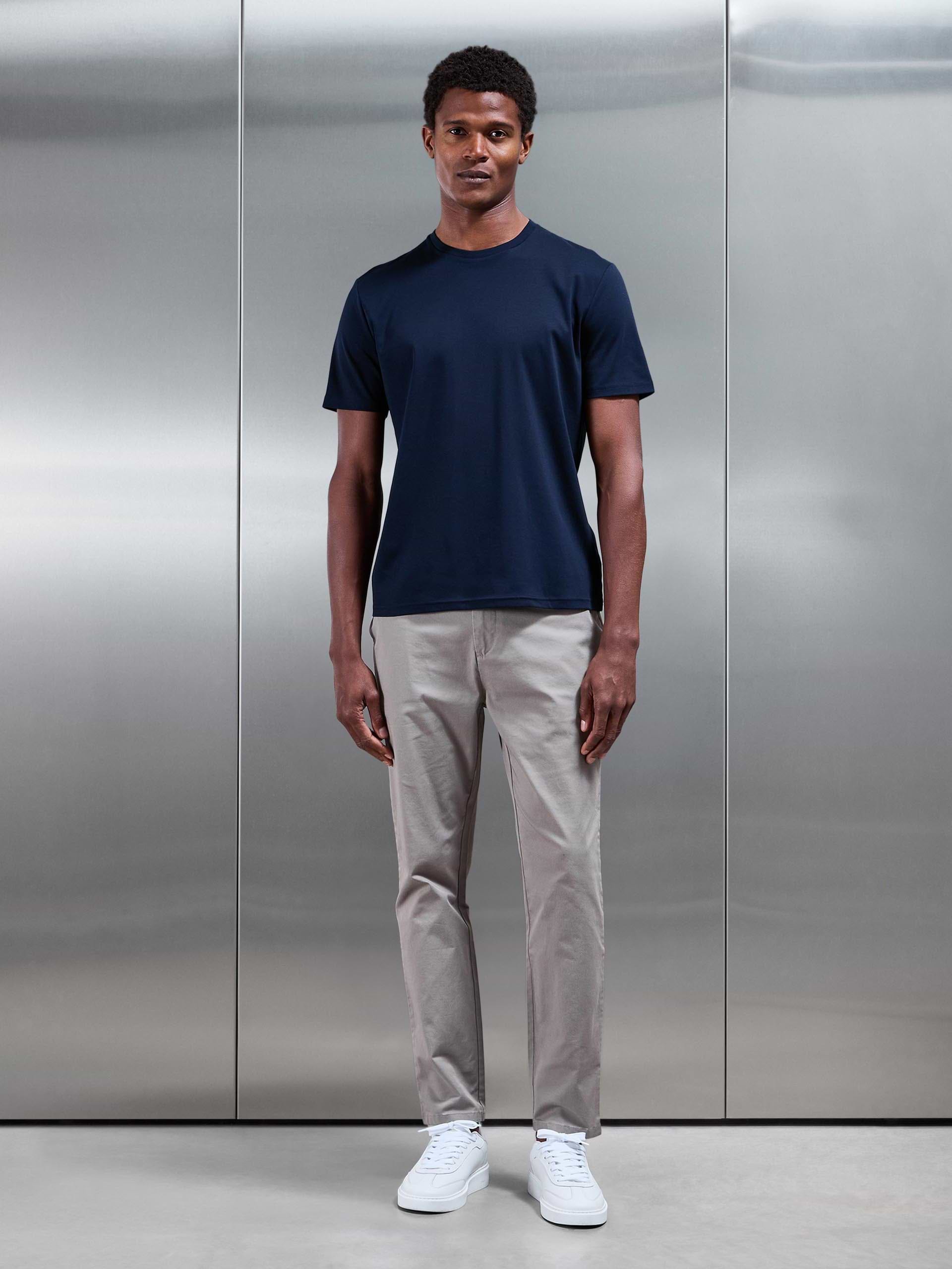 Mens Slim Fit Tailored Chino Trouser in Taupe