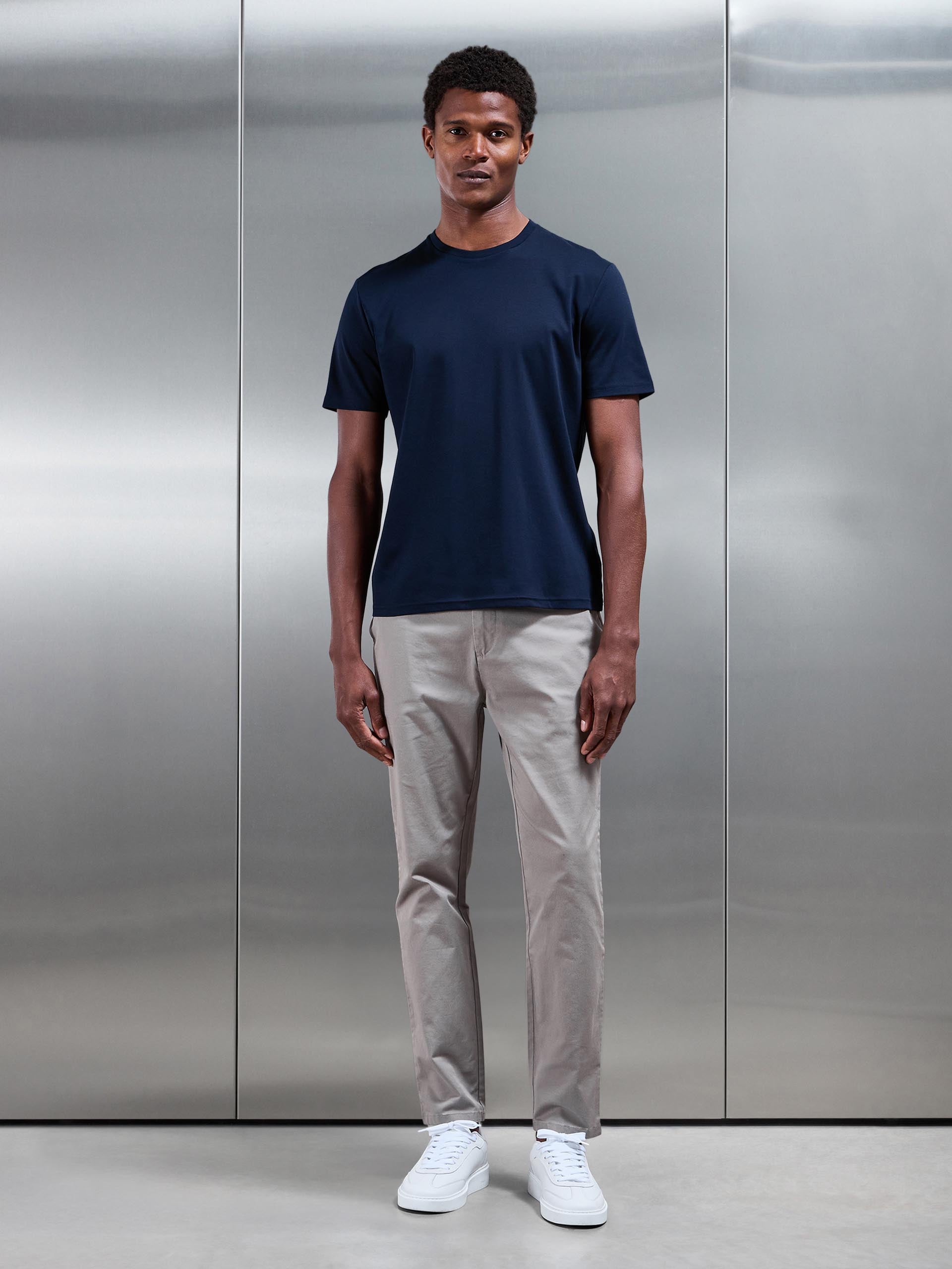 Mens Slim Fit Tailored Chino Trouser in Taupe