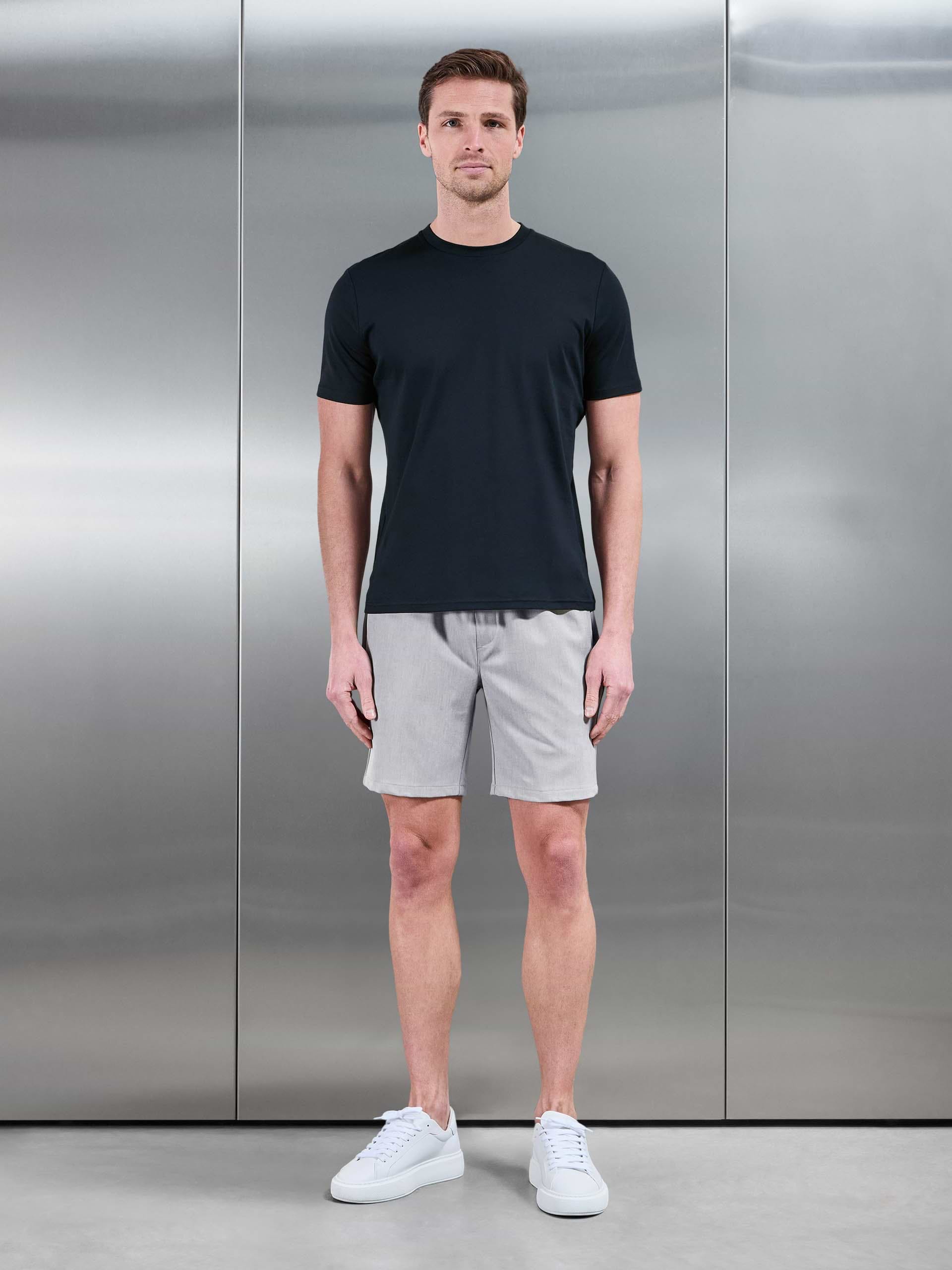 Mens Smart Drawstring Tailored Short in Stone