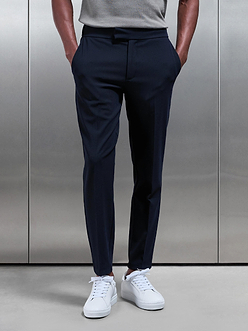Mens Smart Tailored Drawstring Stretch Trouser in Navy