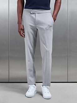 Mens Smart Tailored Drawstring Stretch Trouser in Stone