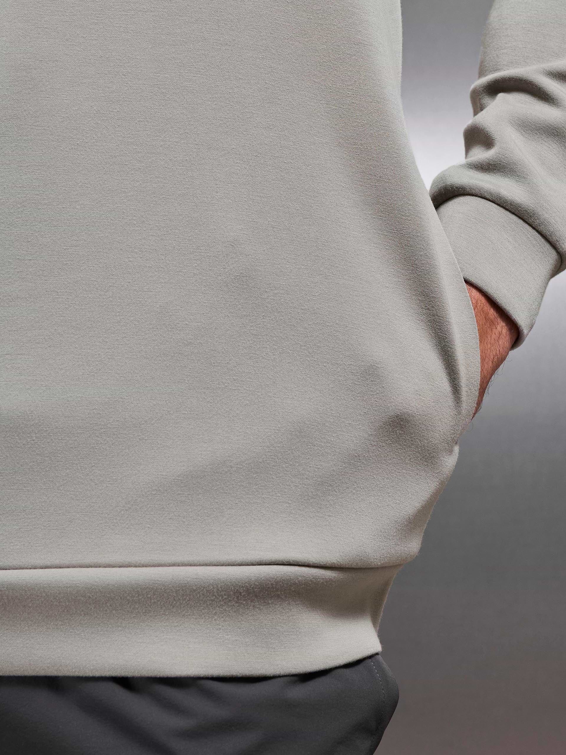 Soft Interlock Active Hoodie in Stone