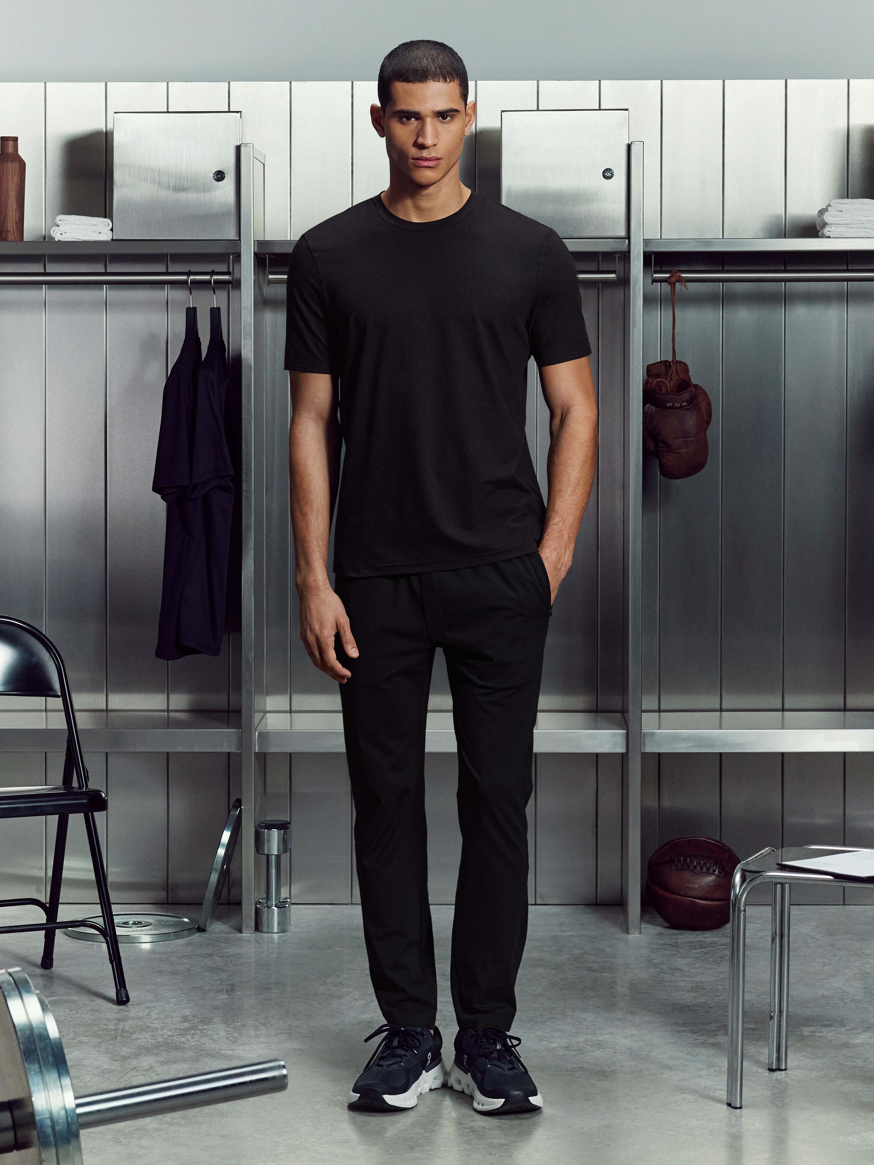 Mens Soft Jersey Active T-Shirt in Black