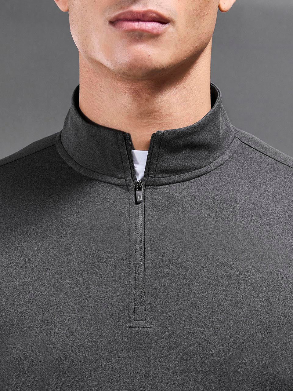Mens Soft Jersey Motion Half Zip in Charcoal