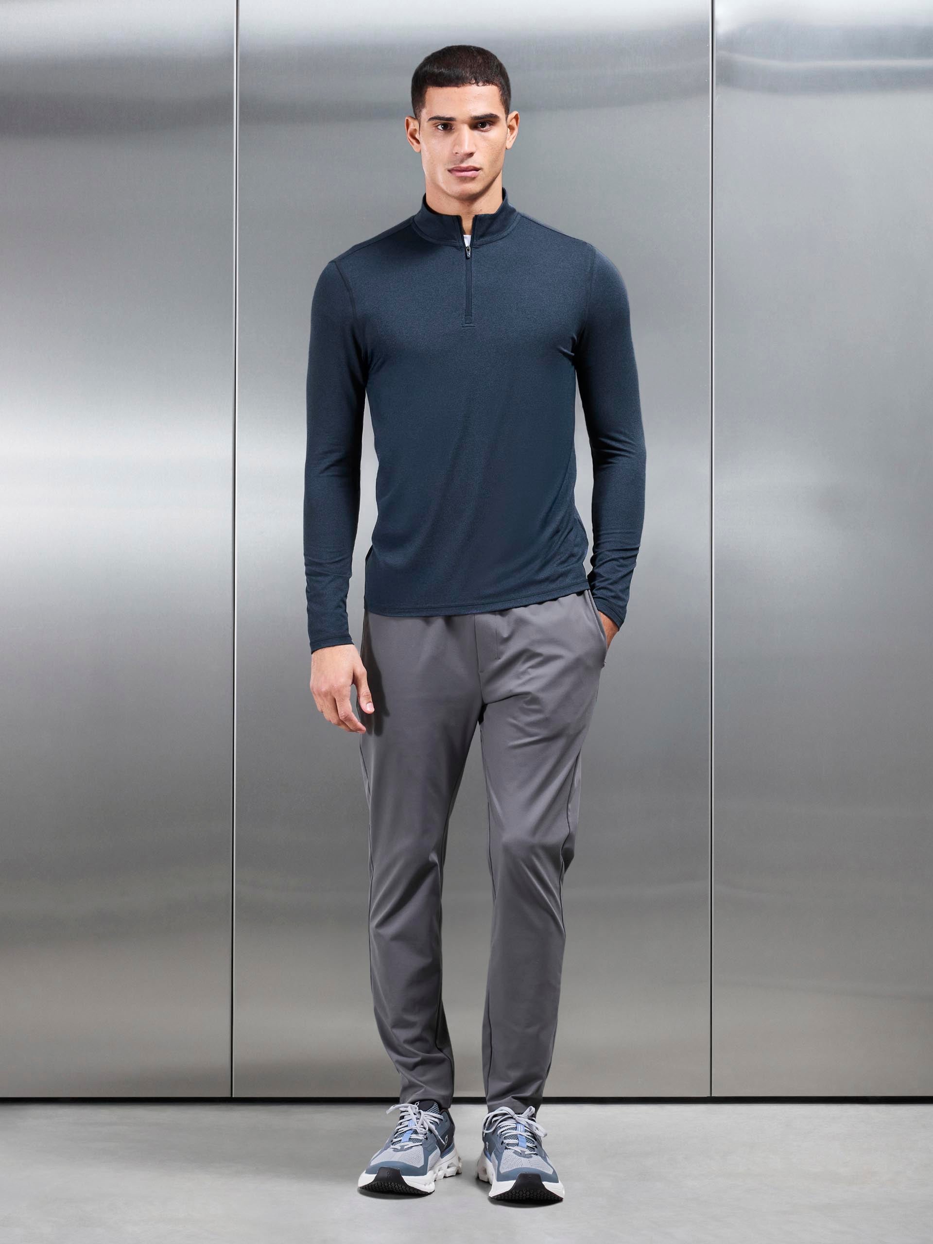 Mens Soft Jersey Motion Half Zip in Navy