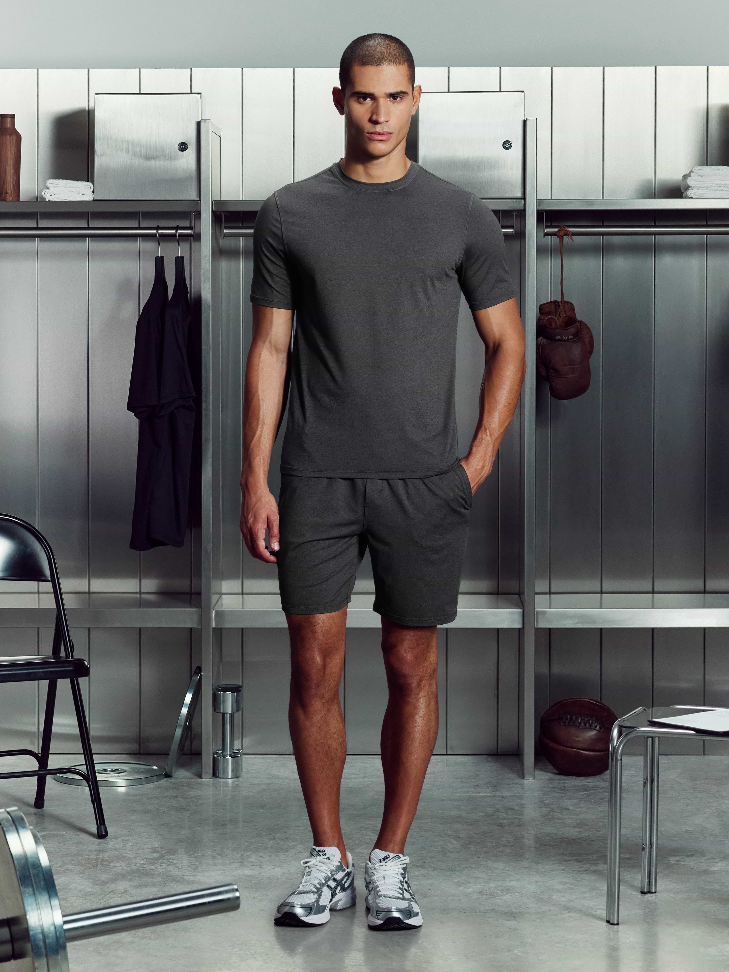 Mens Soft Jersey Motion Short in Charcoal