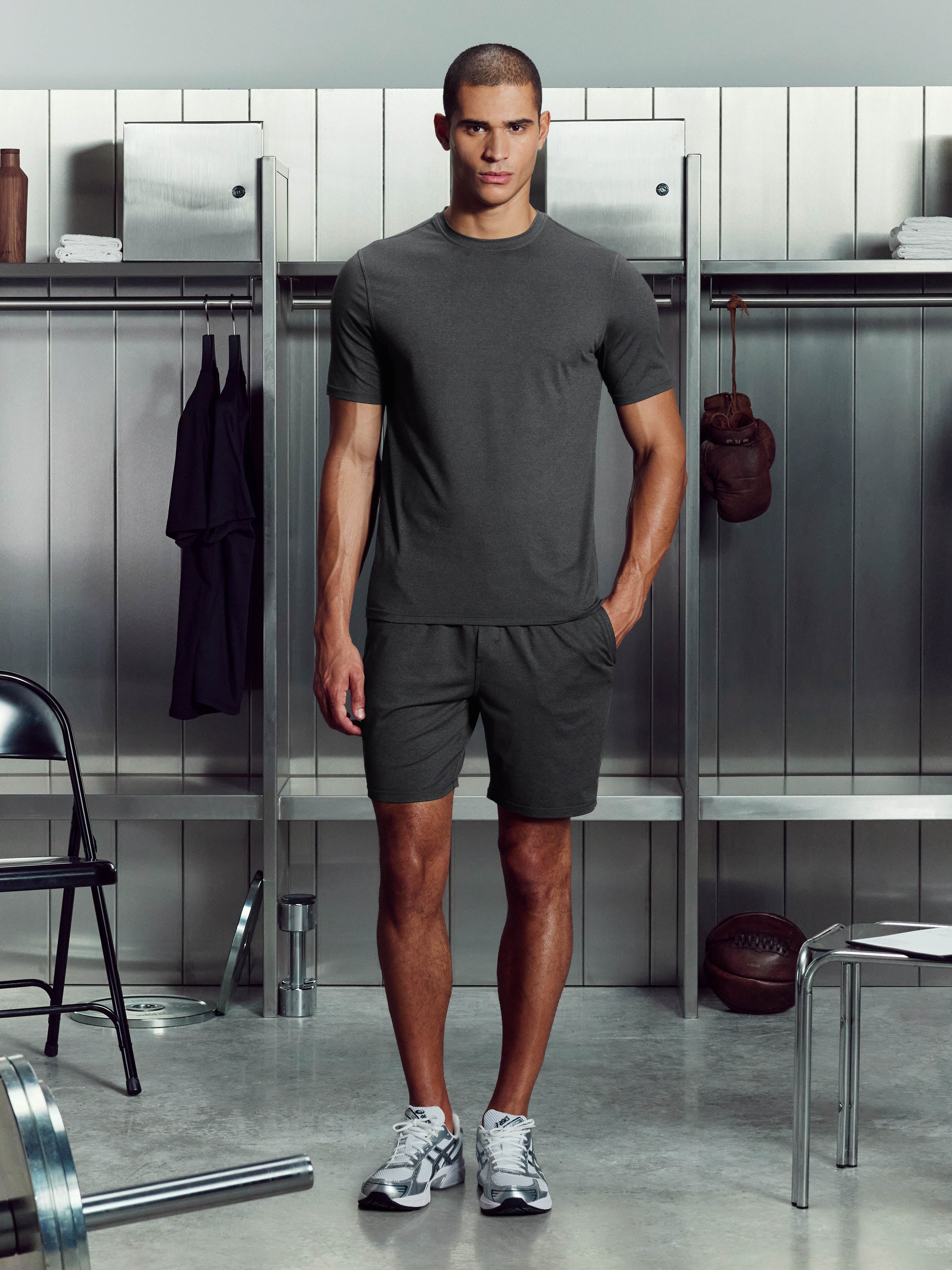 Mens Soft Jersey Motion Short in Charcoal