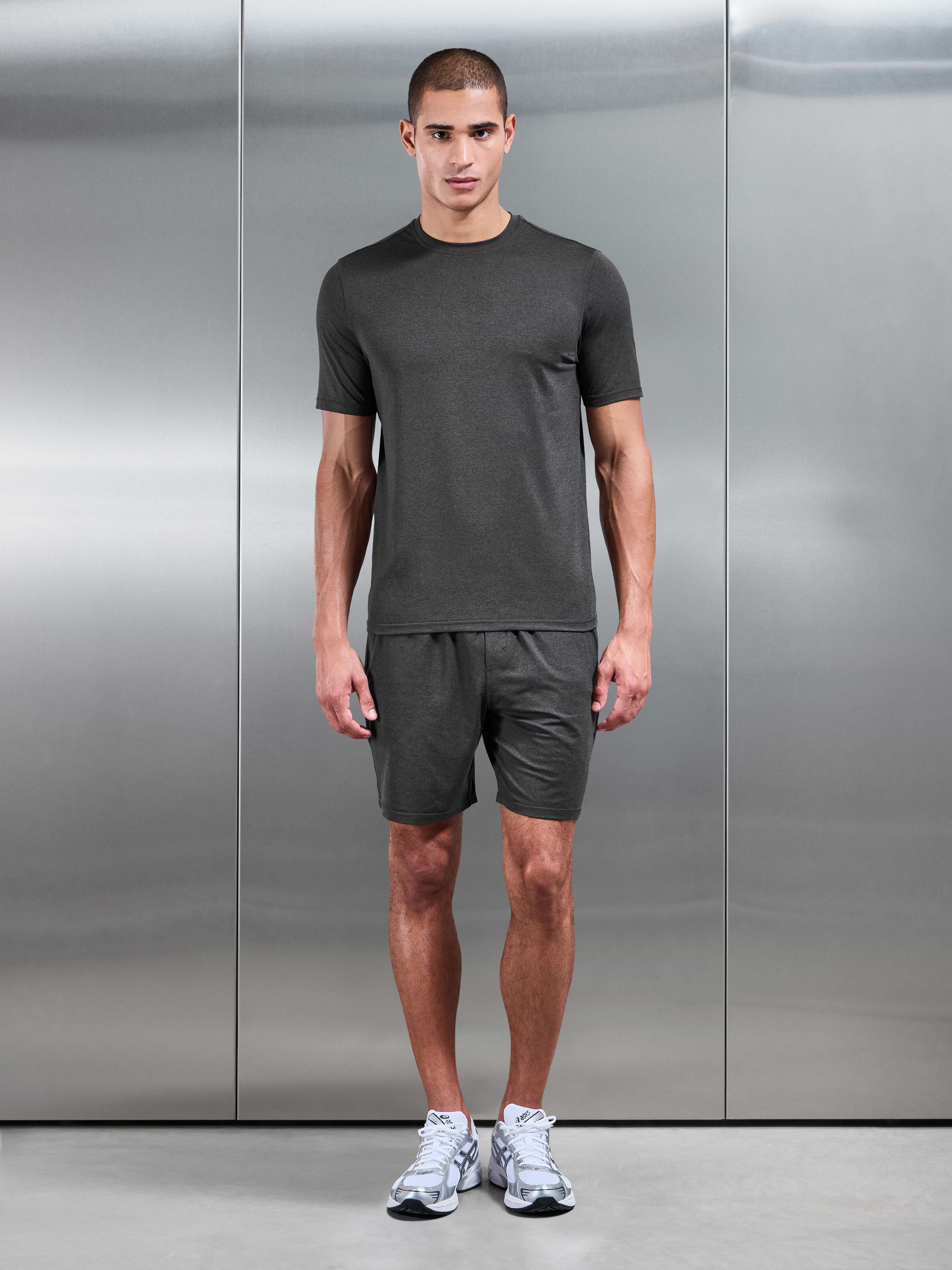 Soft Jersey Motion Short in Charcoal