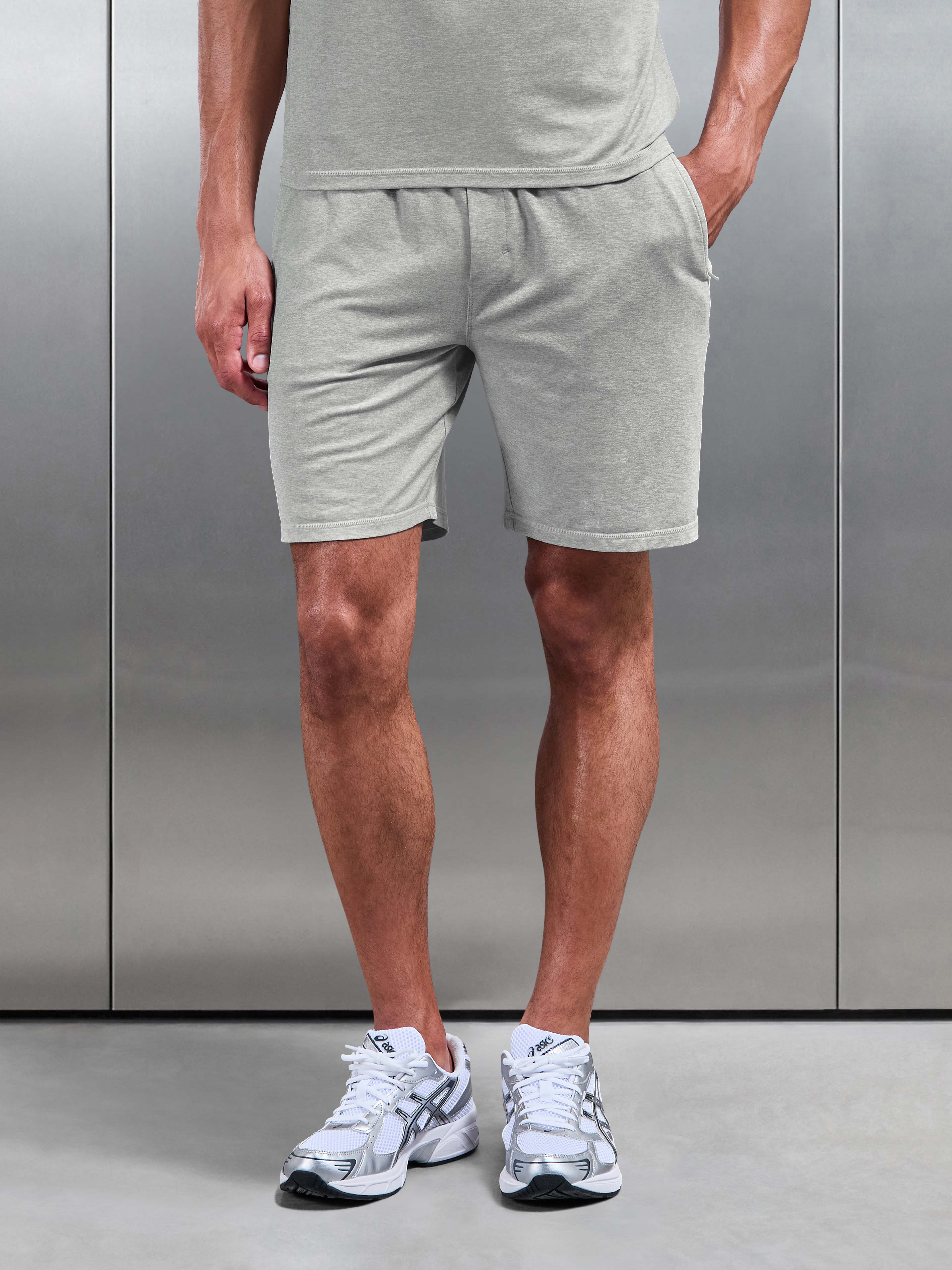 Mens Soft Jersey Motion Short in Marl Grey