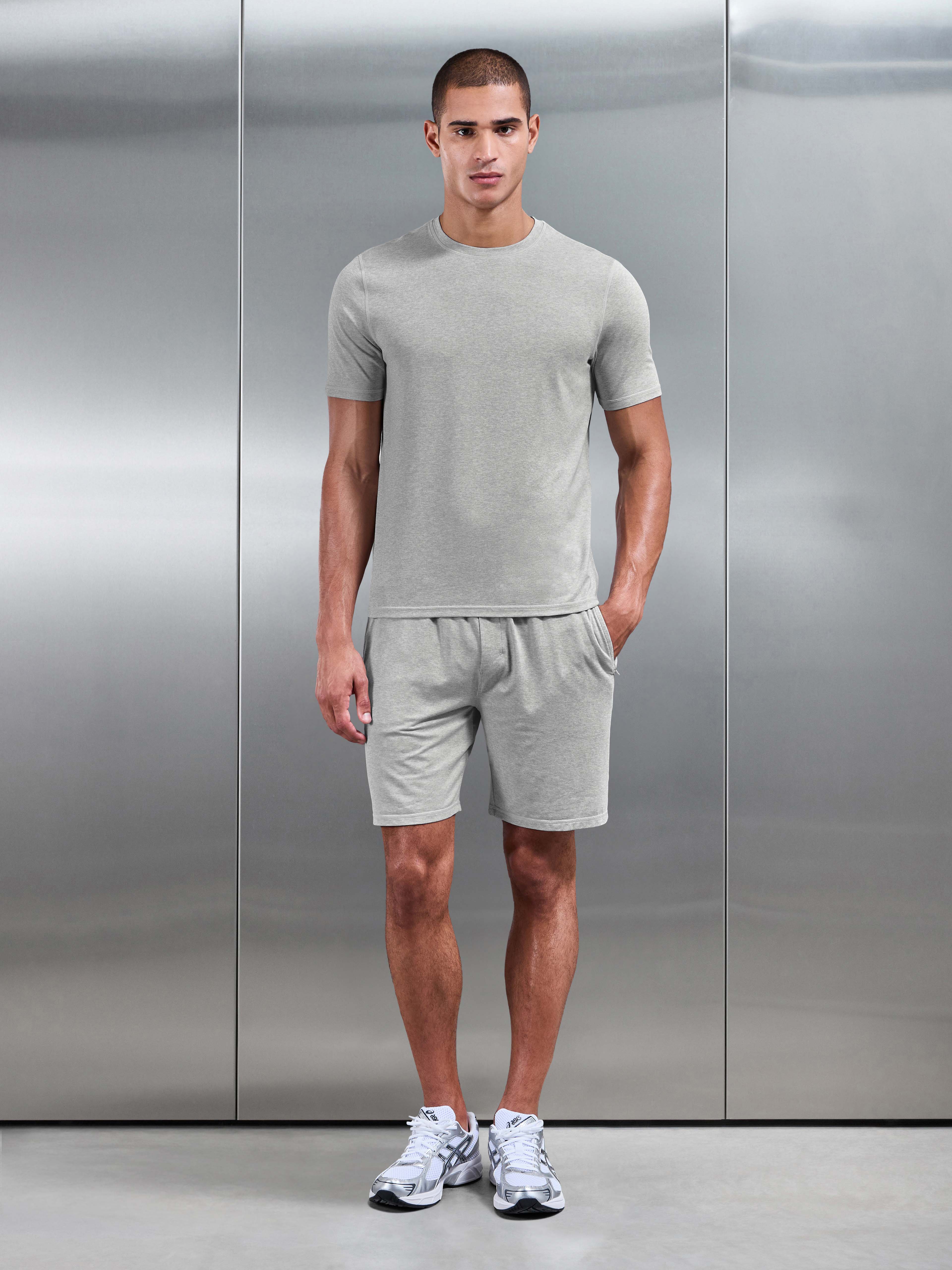 Mens Soft Jersey Motion Short in Marl Grey