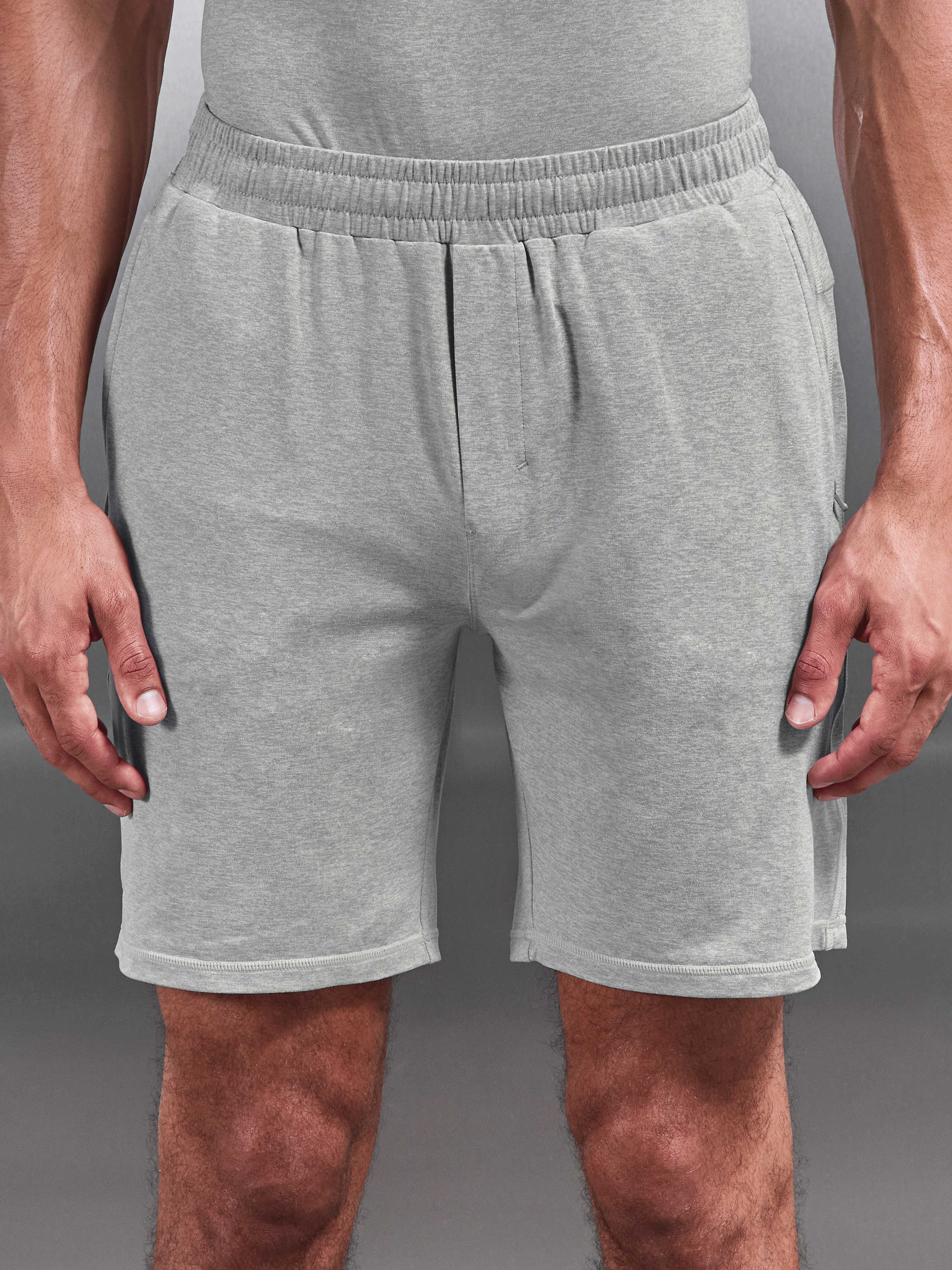 Soft Jersey Motion Short in Marl Grey