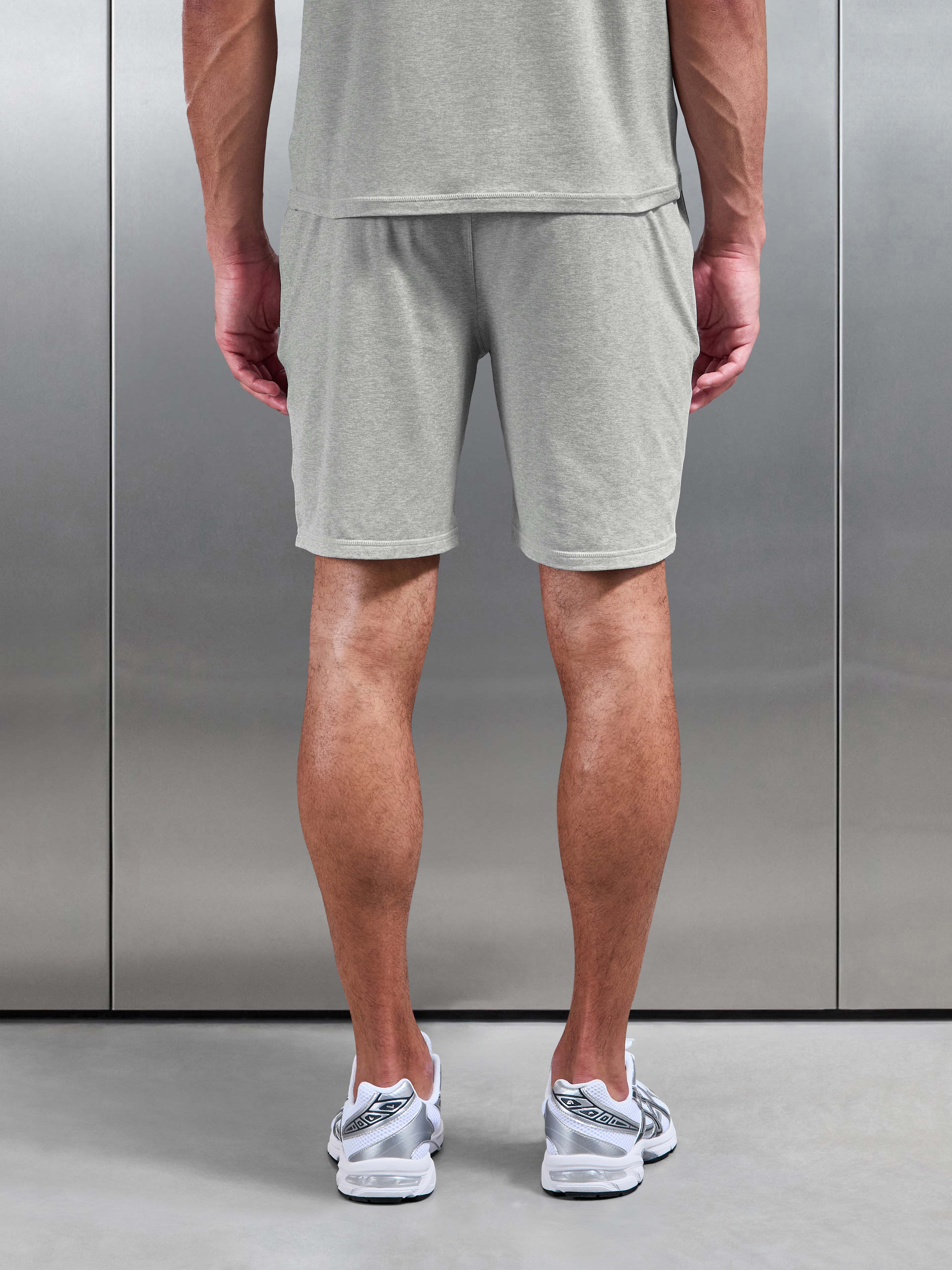 Soft Jersey Motion Short in Marl Grey