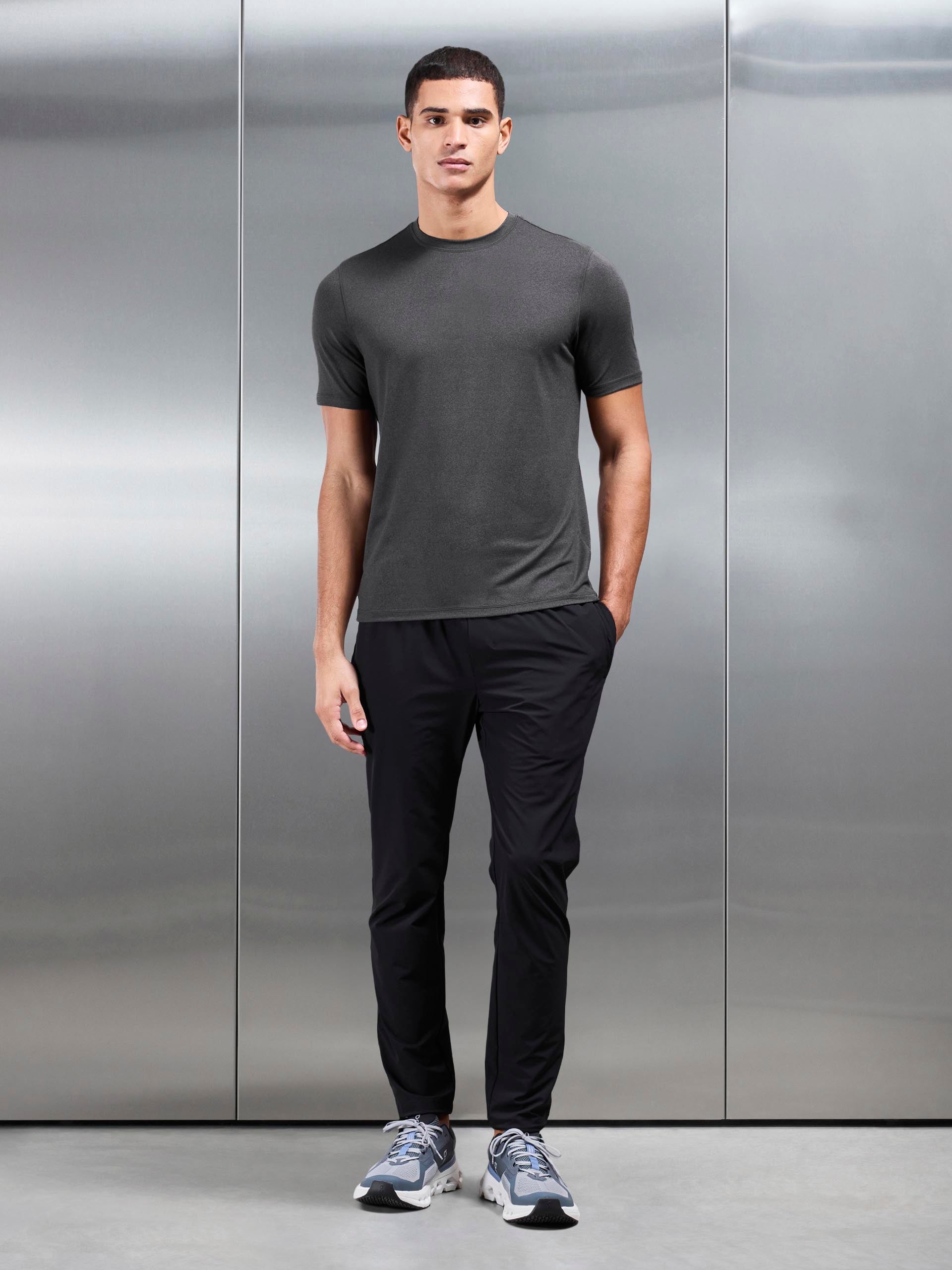 Mens Soft Jersey Motion T-Shirt in Charcoal