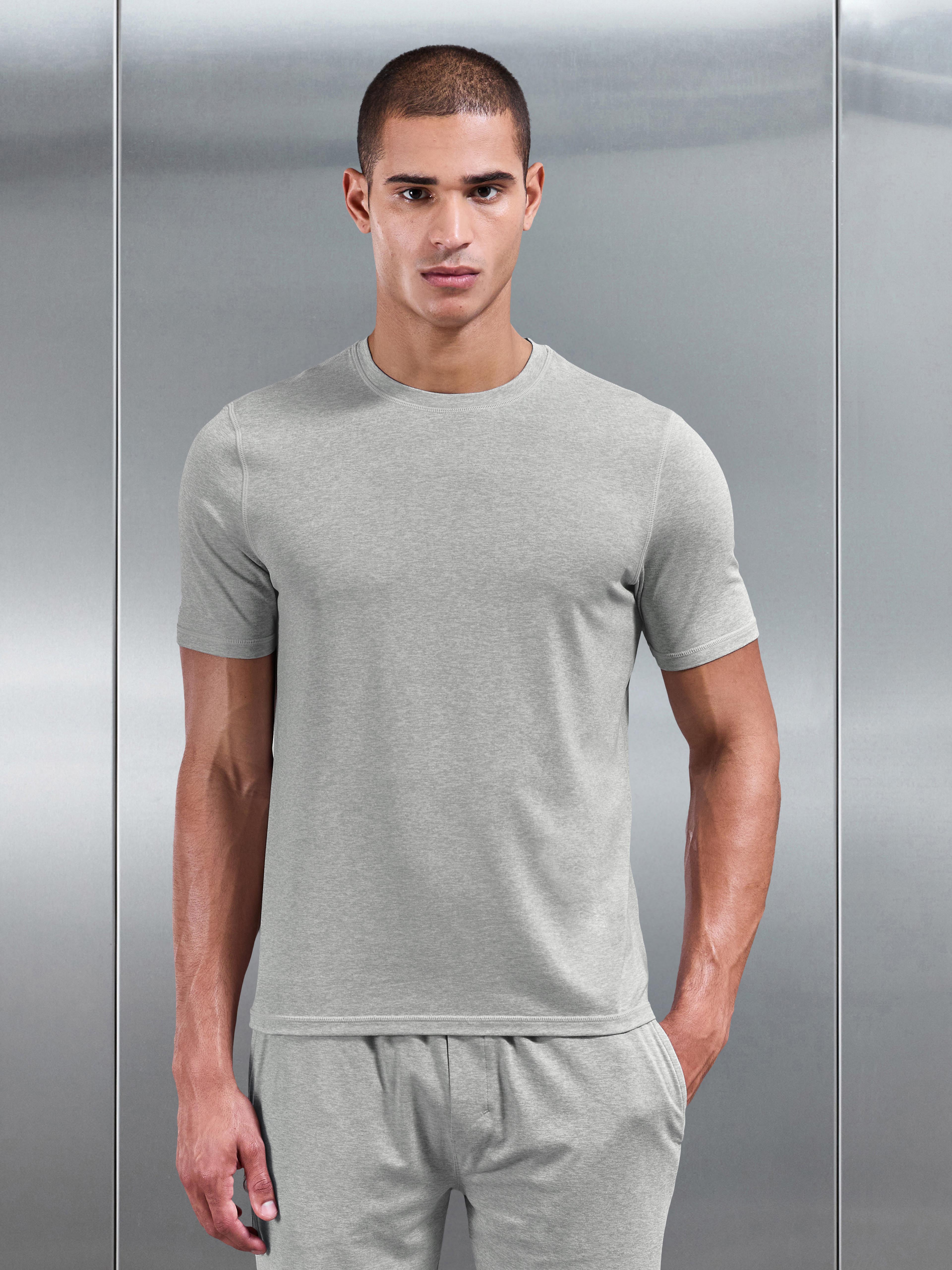 Soft Jersey Motion T-Shirt in Marl Grey