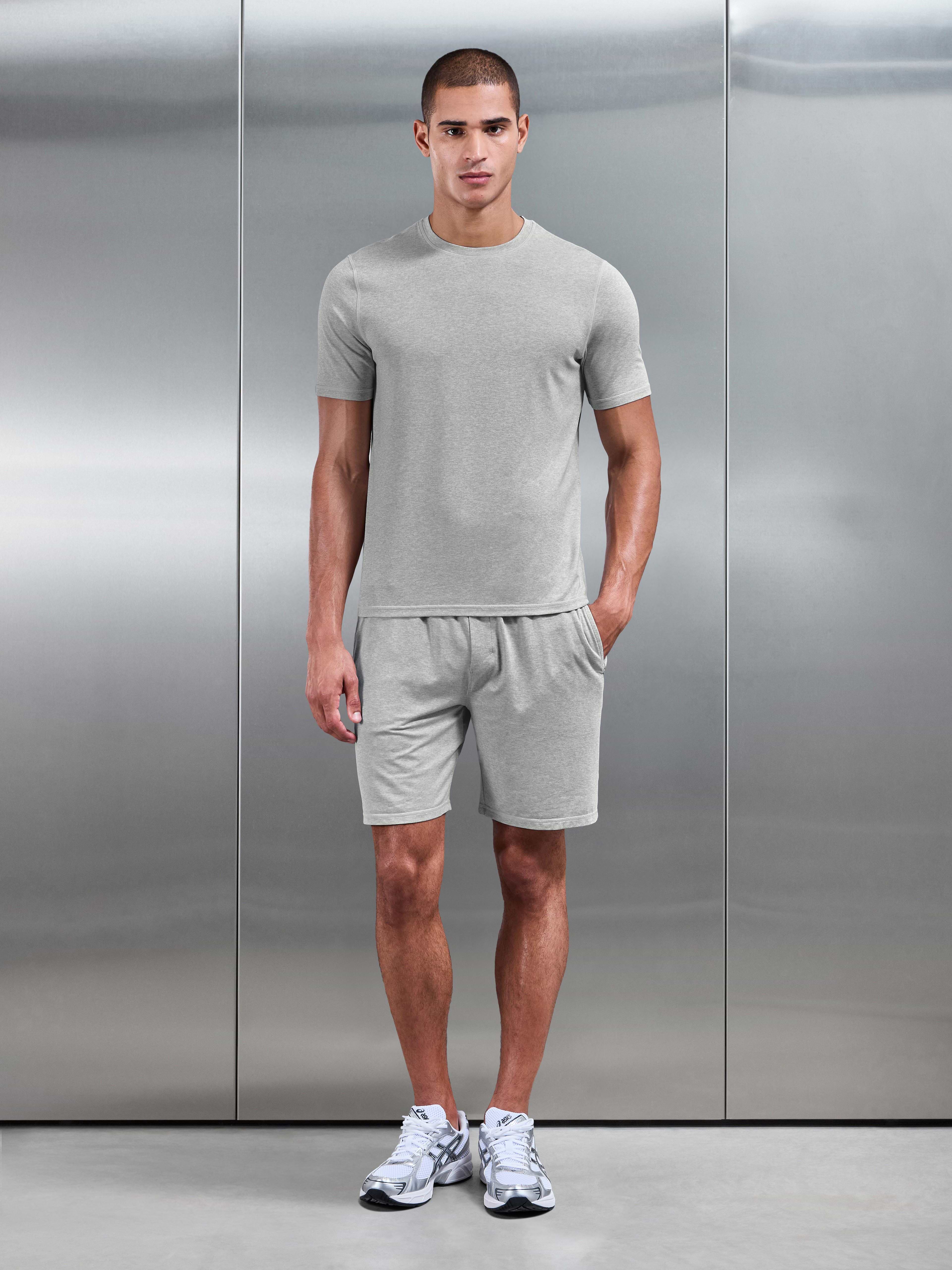 Soft Jersey Motion T-Shirt in Marl Grey