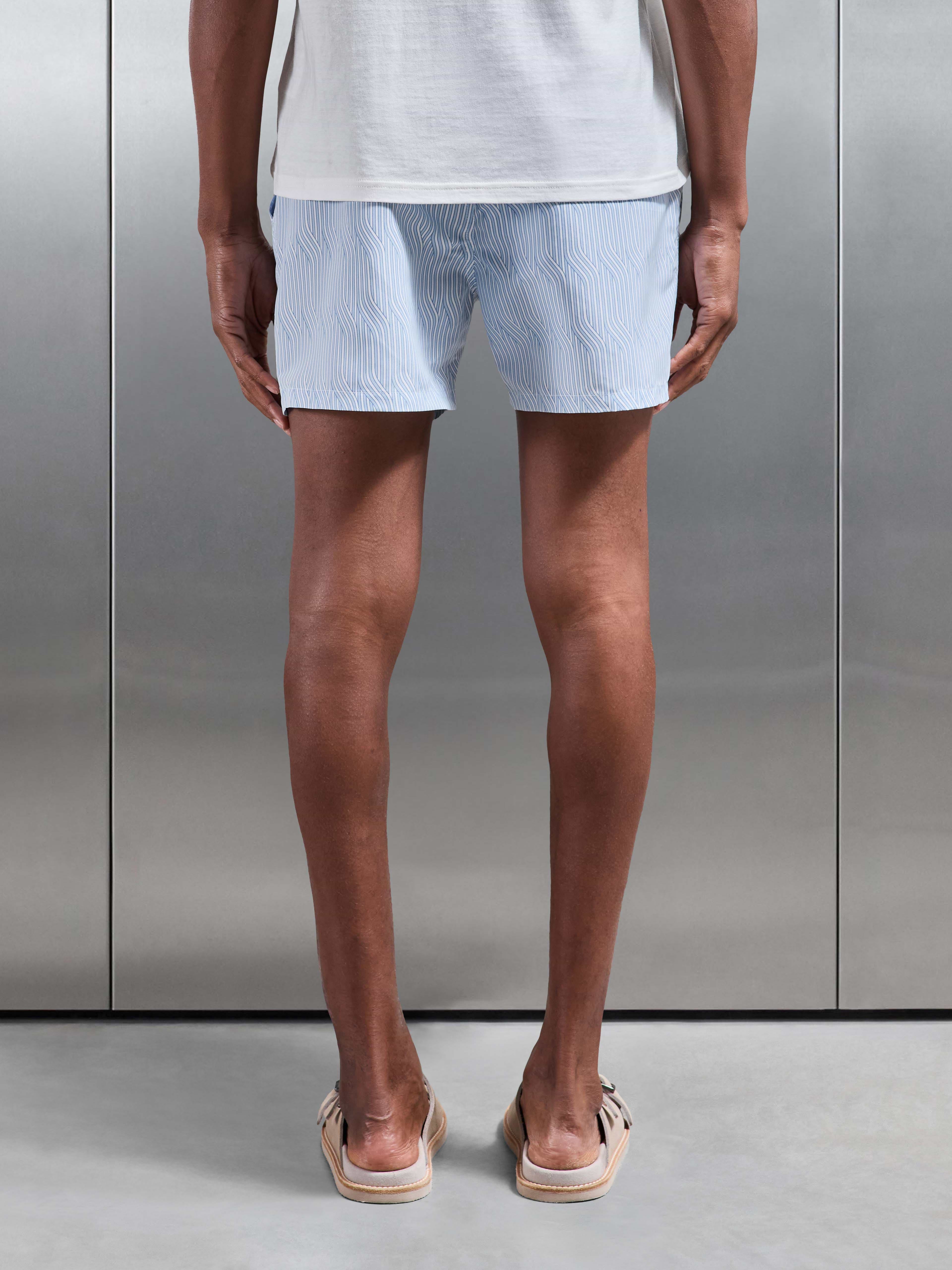 Solis Printed Swim Short in Light Blue